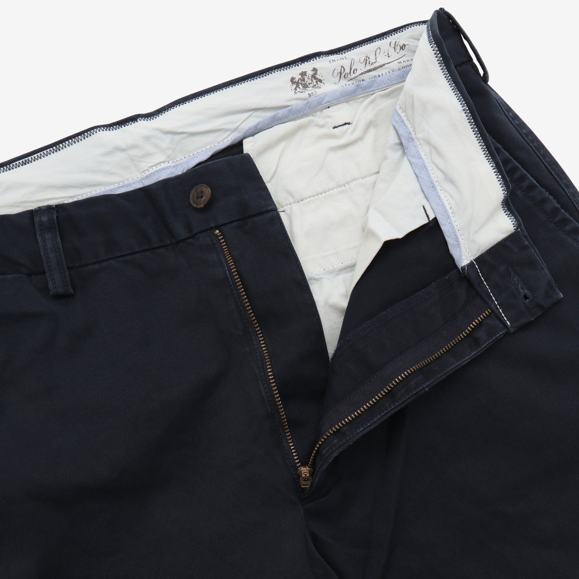 Straight Fit Flat Front Trousers