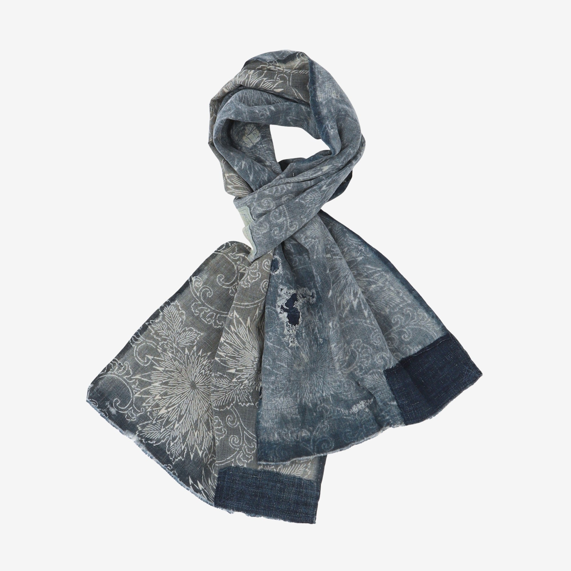 Indigo Patchwork Scarf