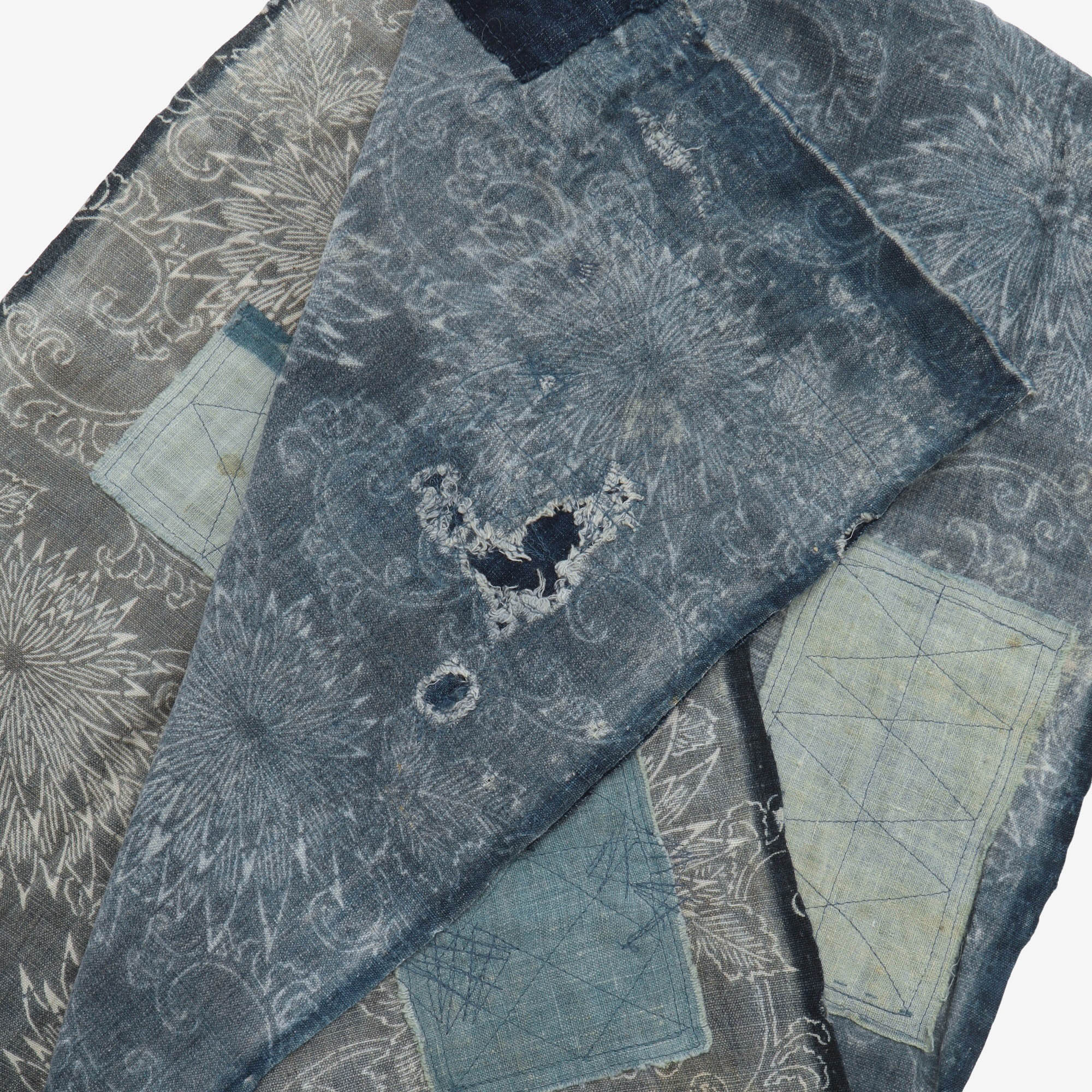 Indigo Patchwork Scarf