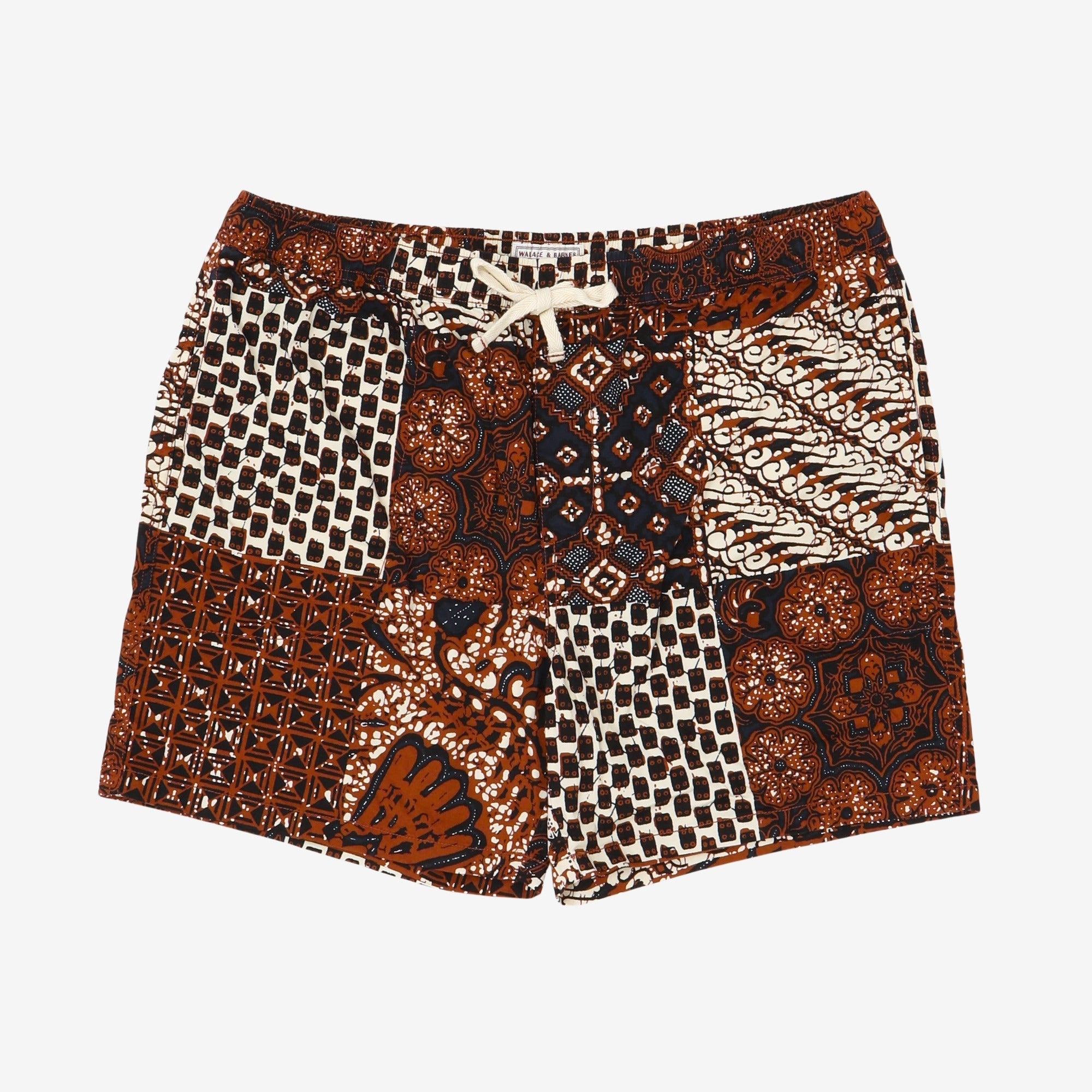 Patchwork Print 6" Shorts