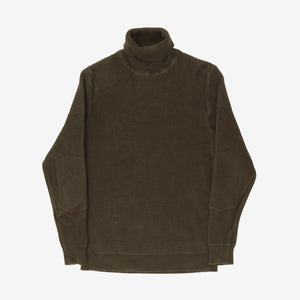Roll Neck Padded Waffle Knit Sweater