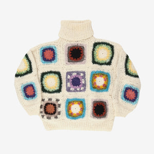 Granny Square Turtleneck Sweater