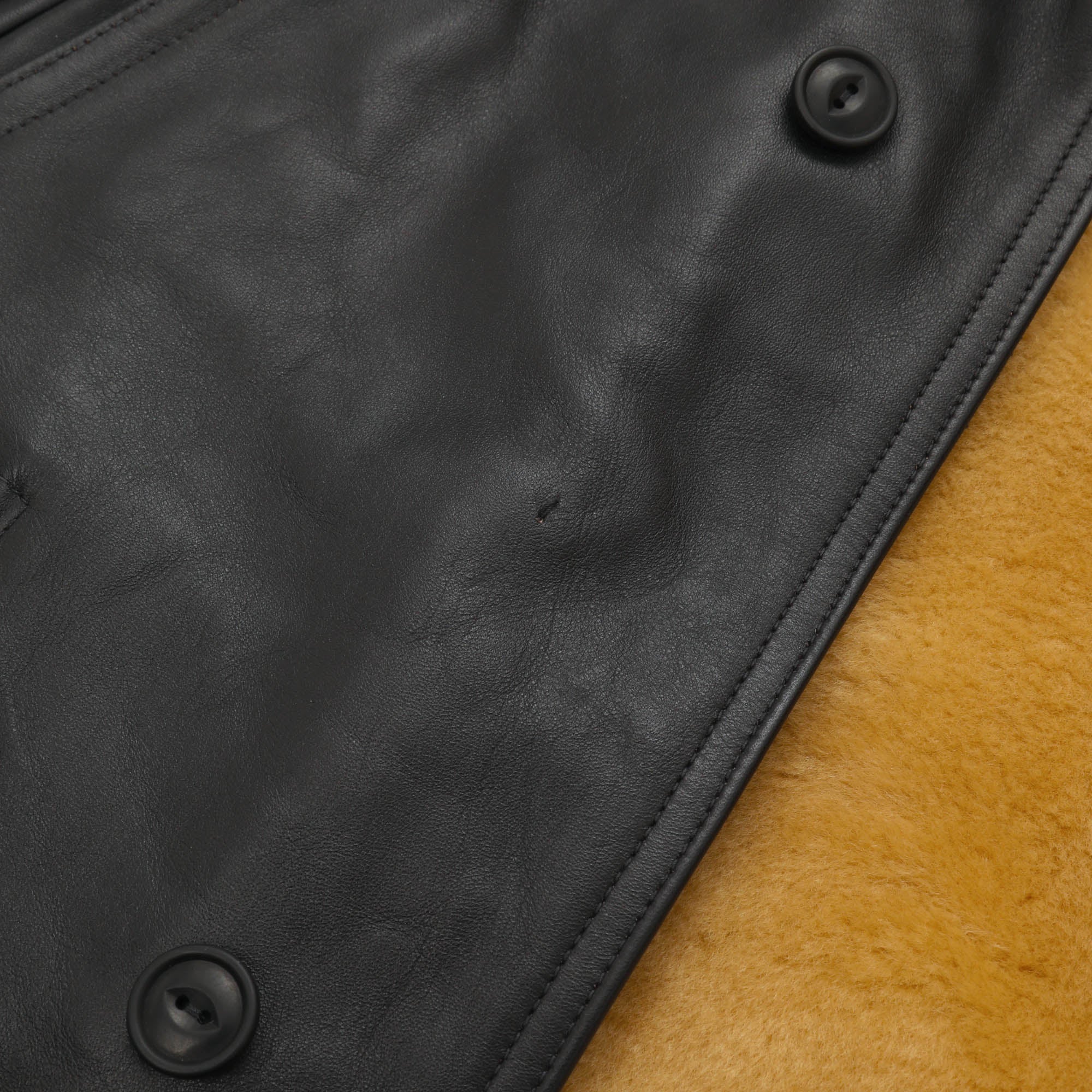 Shawl Collar Leather Coat