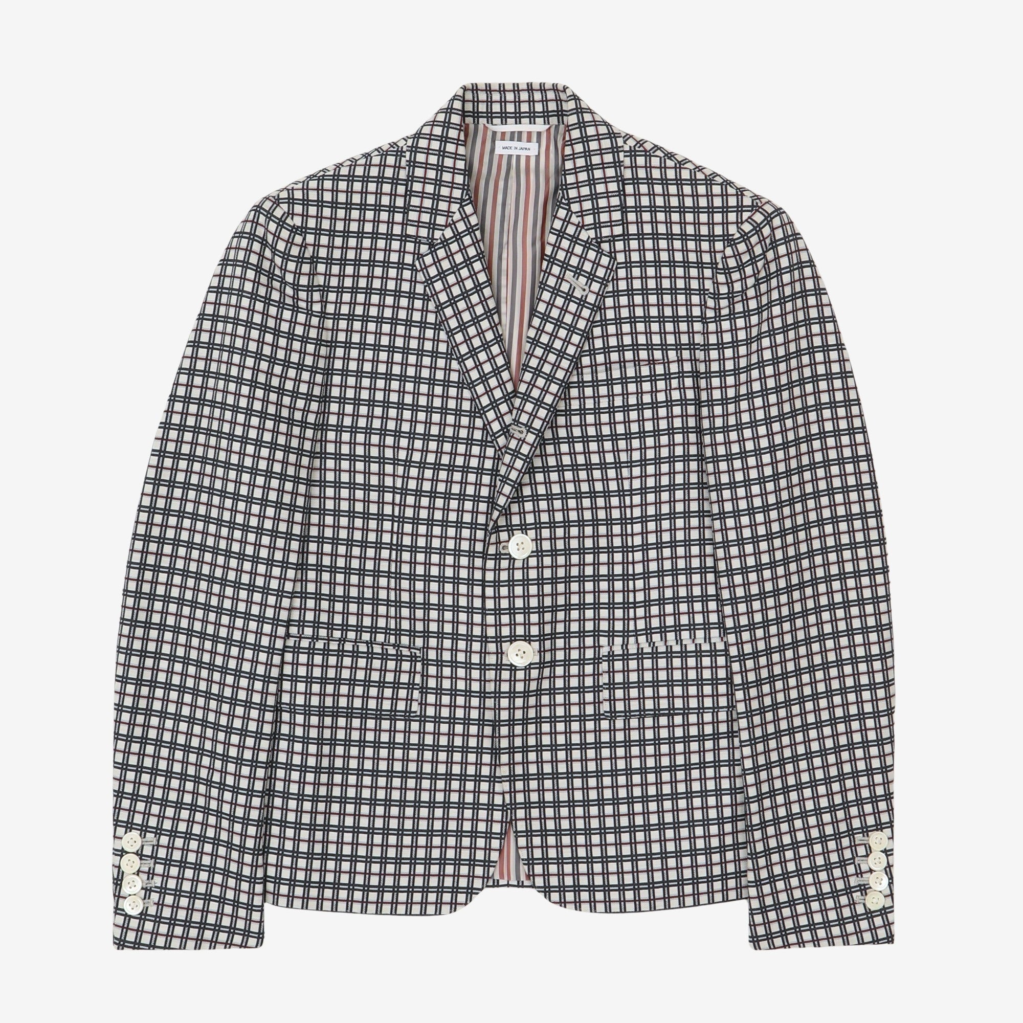 Silk Blend Check Blazer