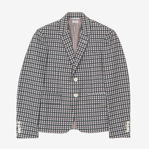 Silk Blend Check Blazer