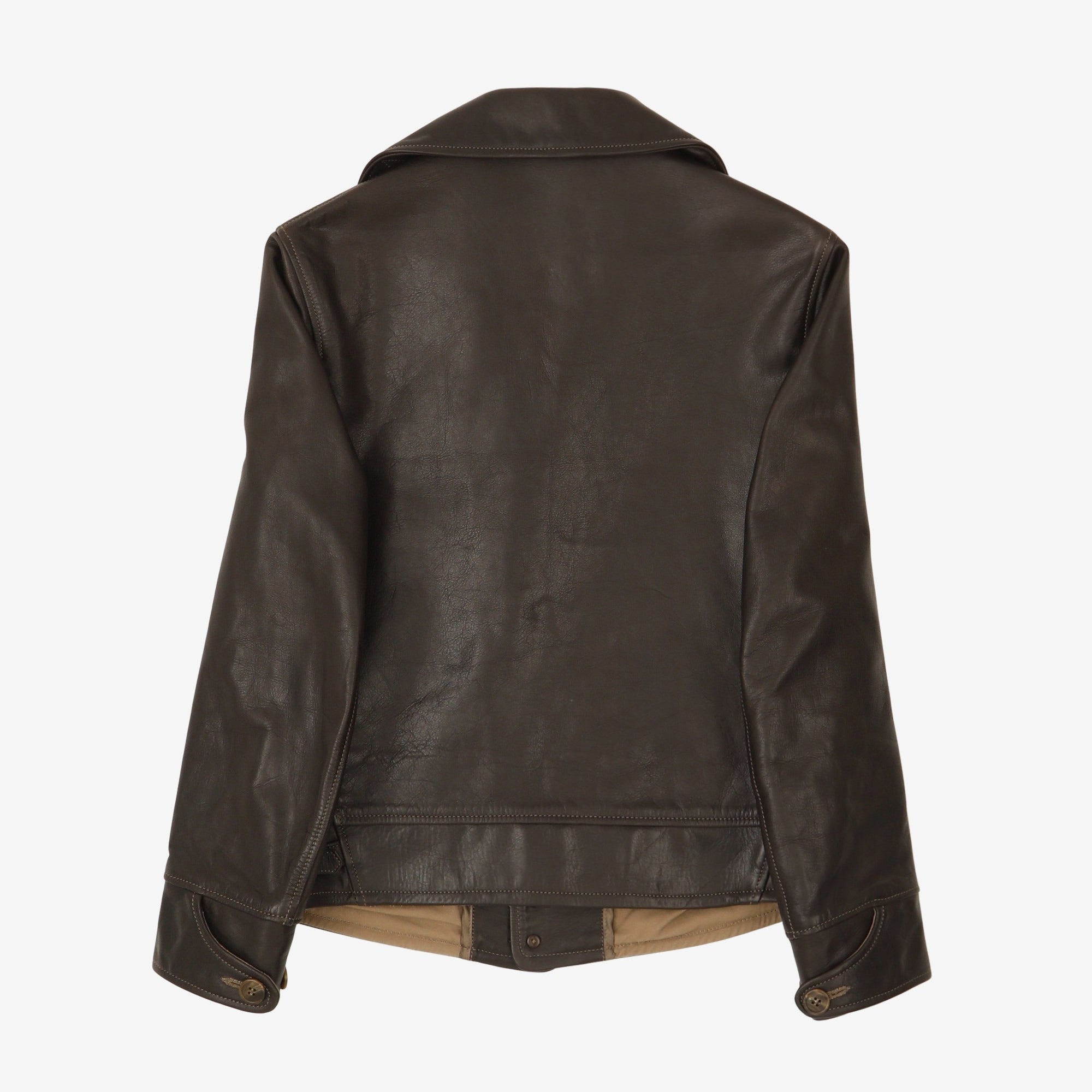 Shawl Collar Leather Jacket