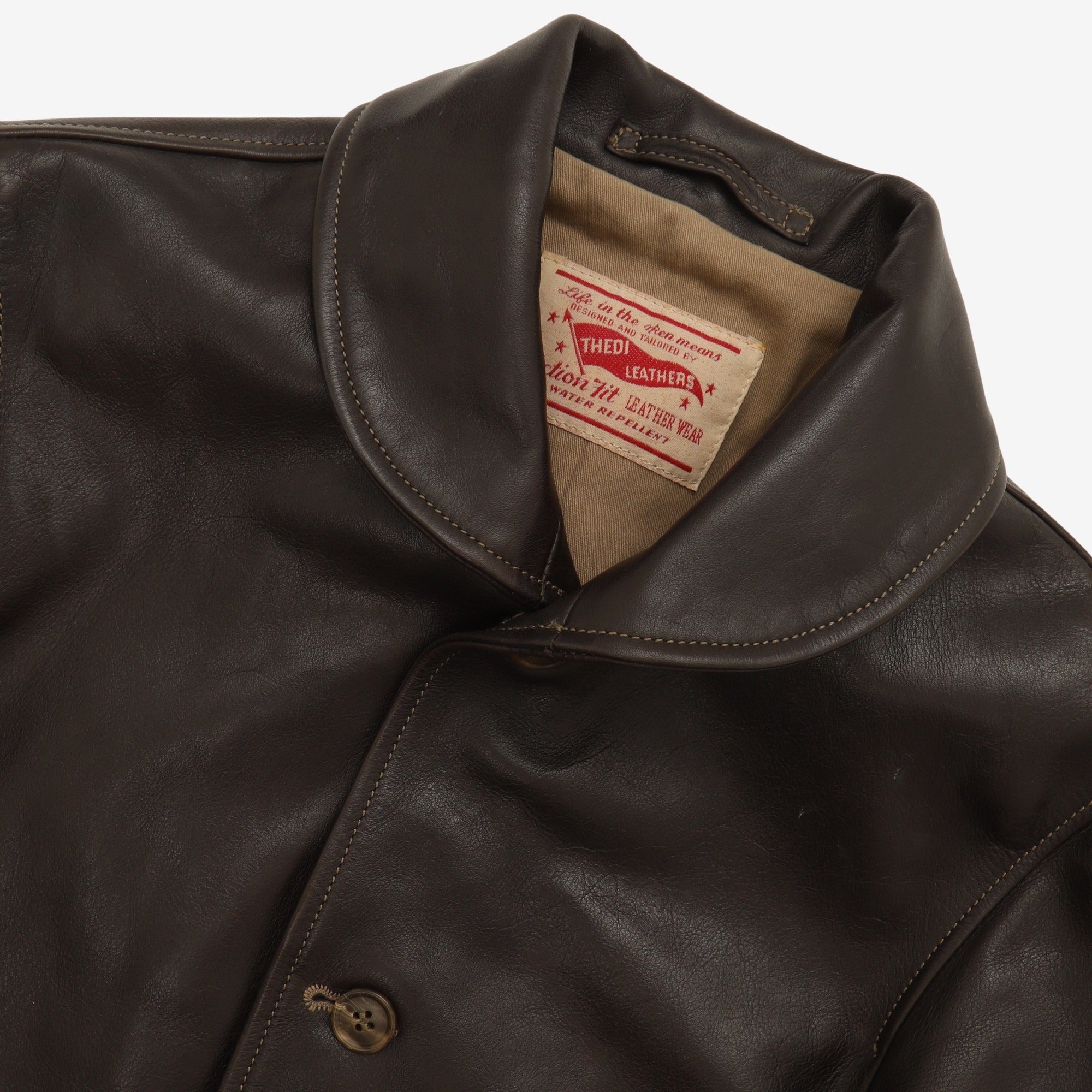 Shawl Collar Leather Jacket
