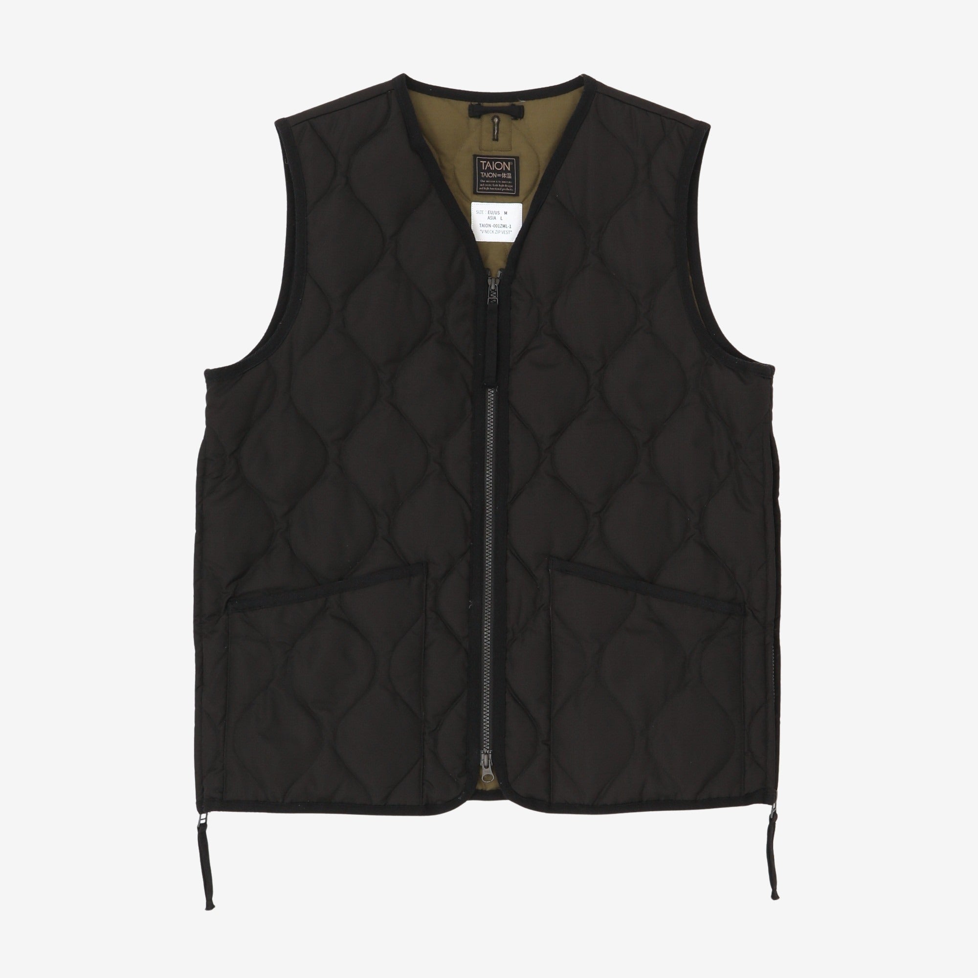 Military V-Neck Zip Vest