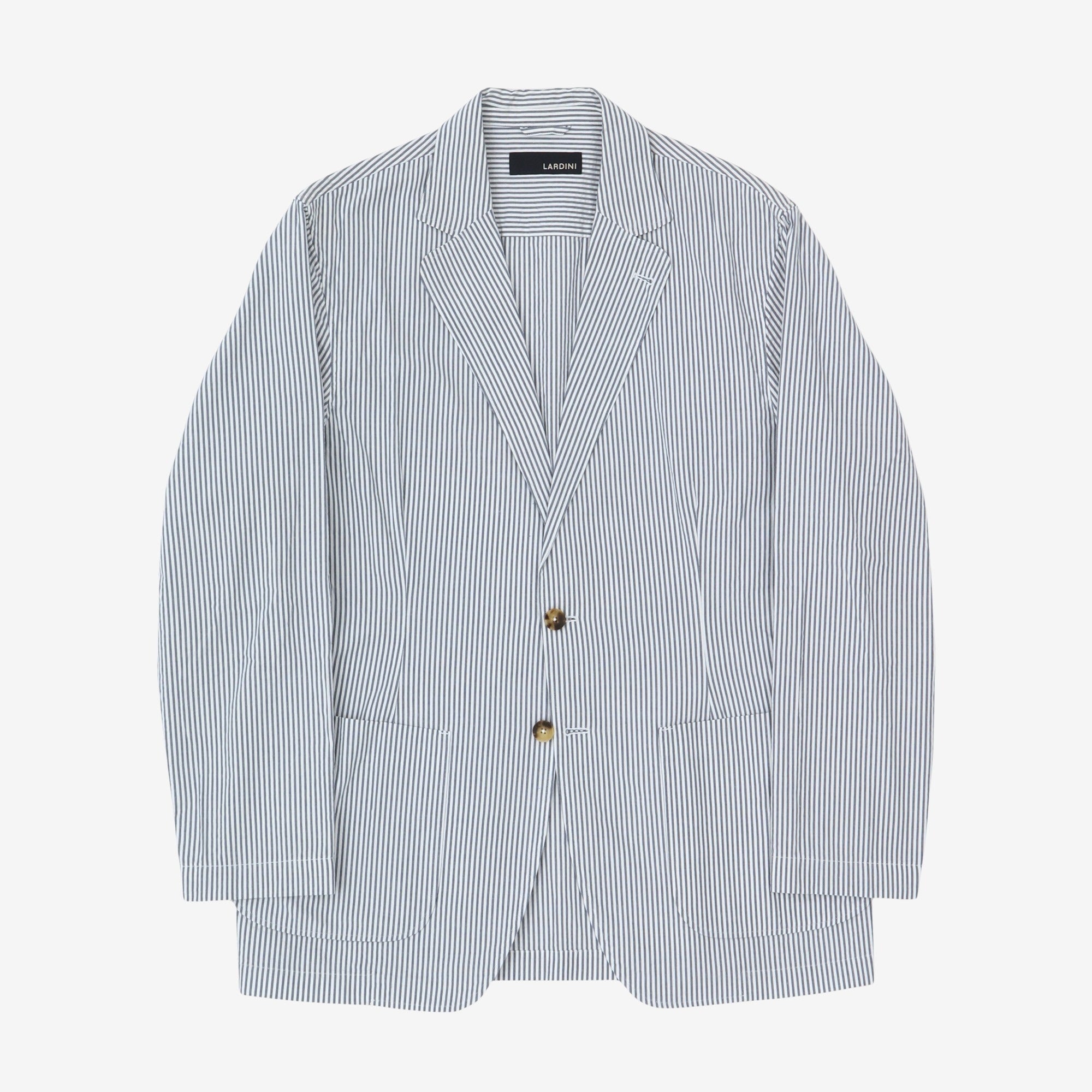 Seersucker Striped Blazer