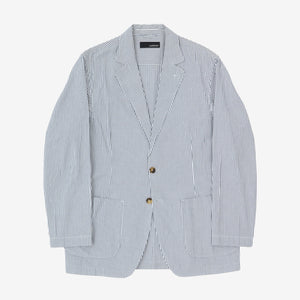 Seersucker Striped Blazer