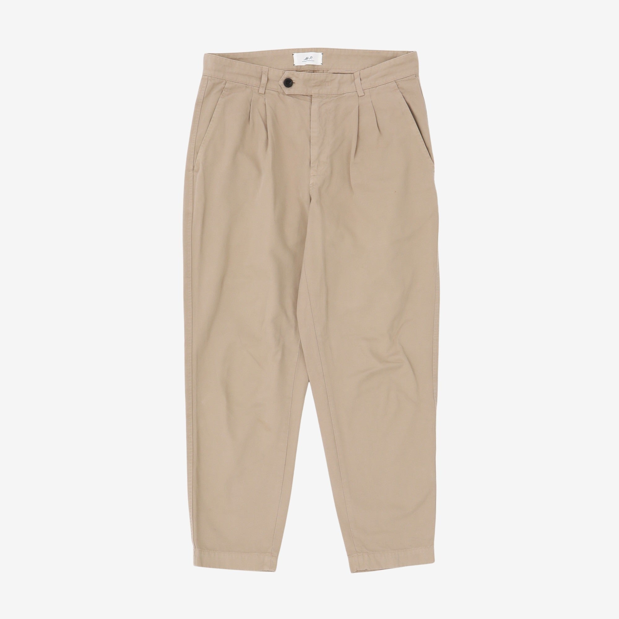 Tapered Pleated Trousers