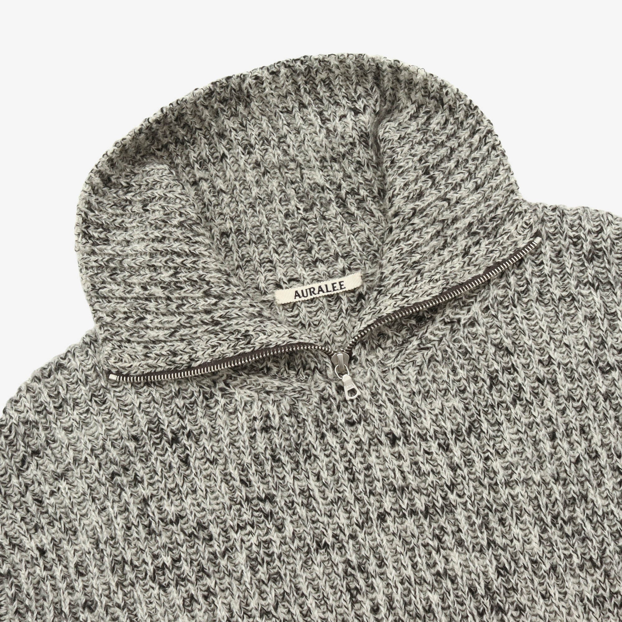 Rib Turtleneck Knit Zip Sweater