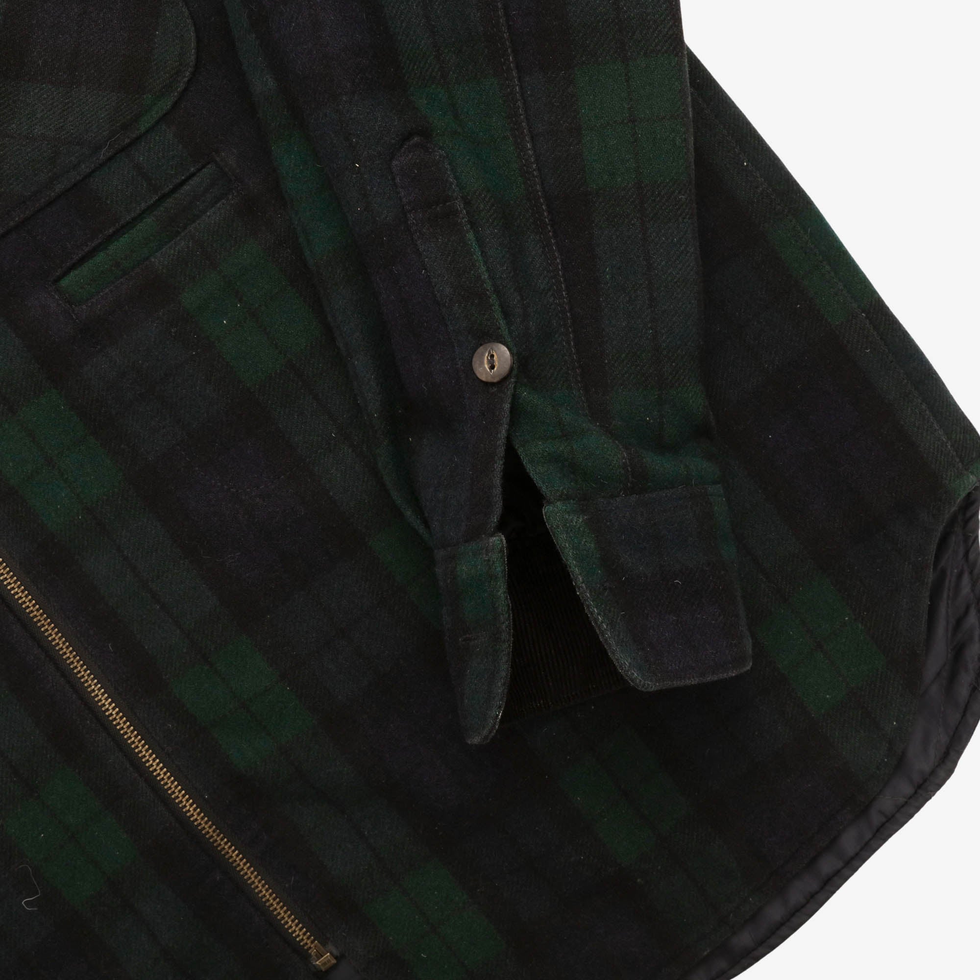 Plaid Wool Zip Up Jacket