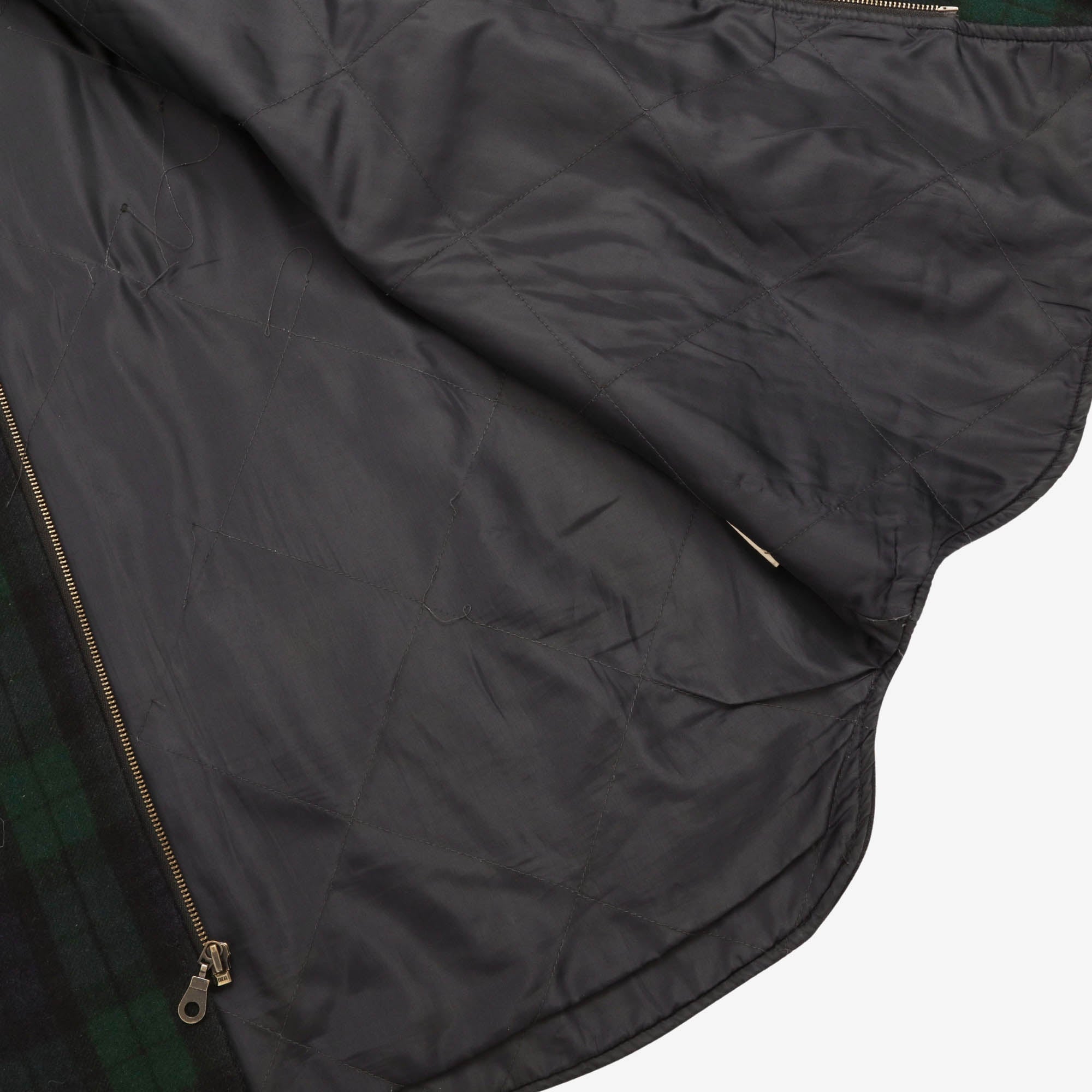 Plaid Wool Zip Up Jacket