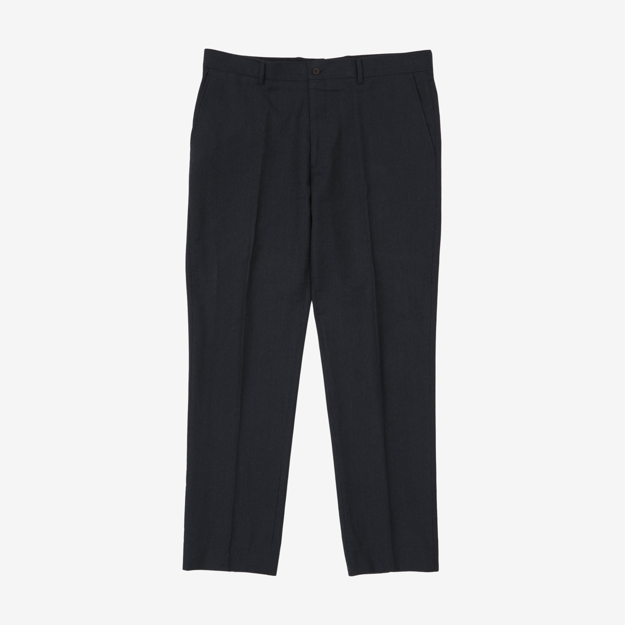 Wool Pinstripe Pleated Trousers (36W X 31L)