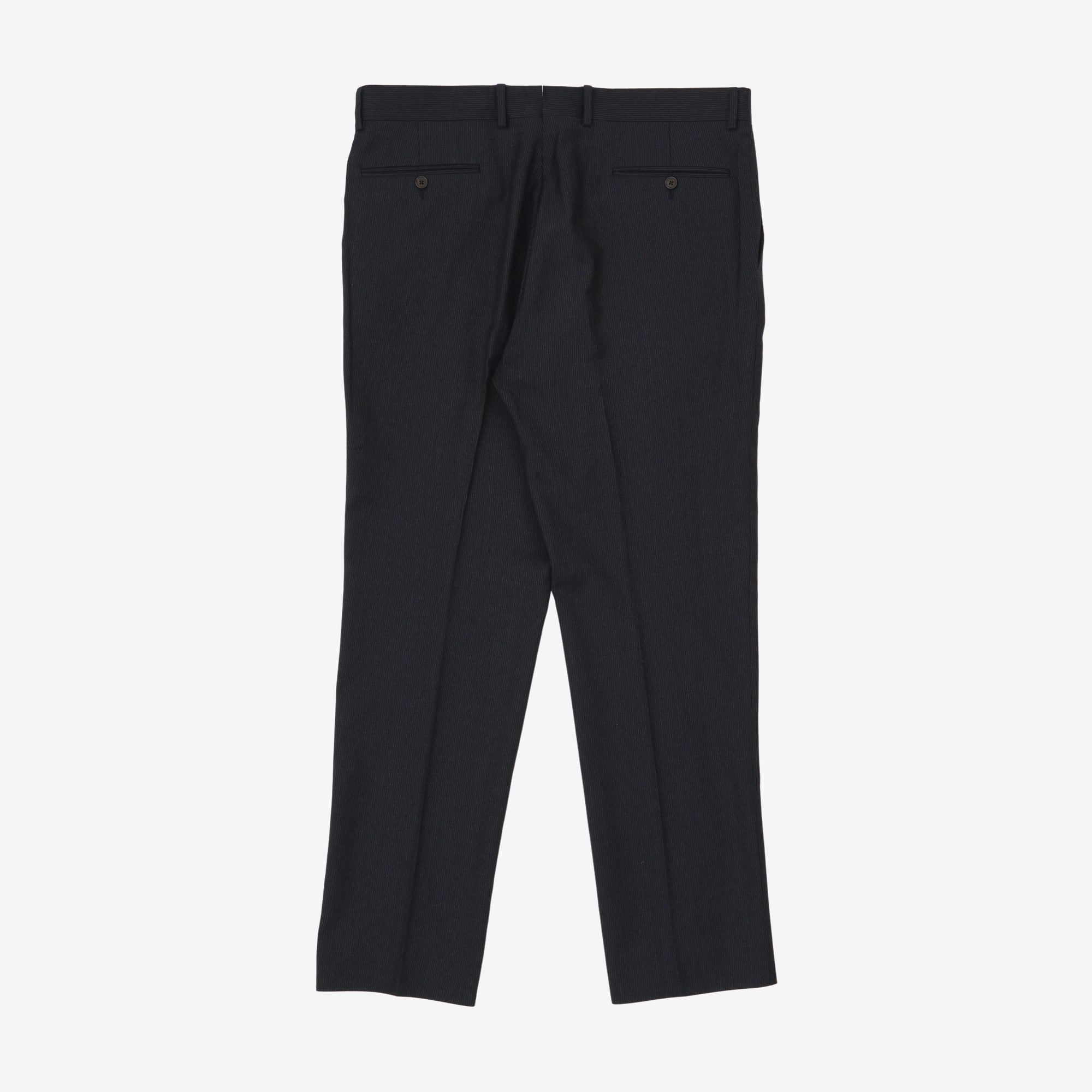 Wool Pinstripe Pleated Trousers (36W X 31L)