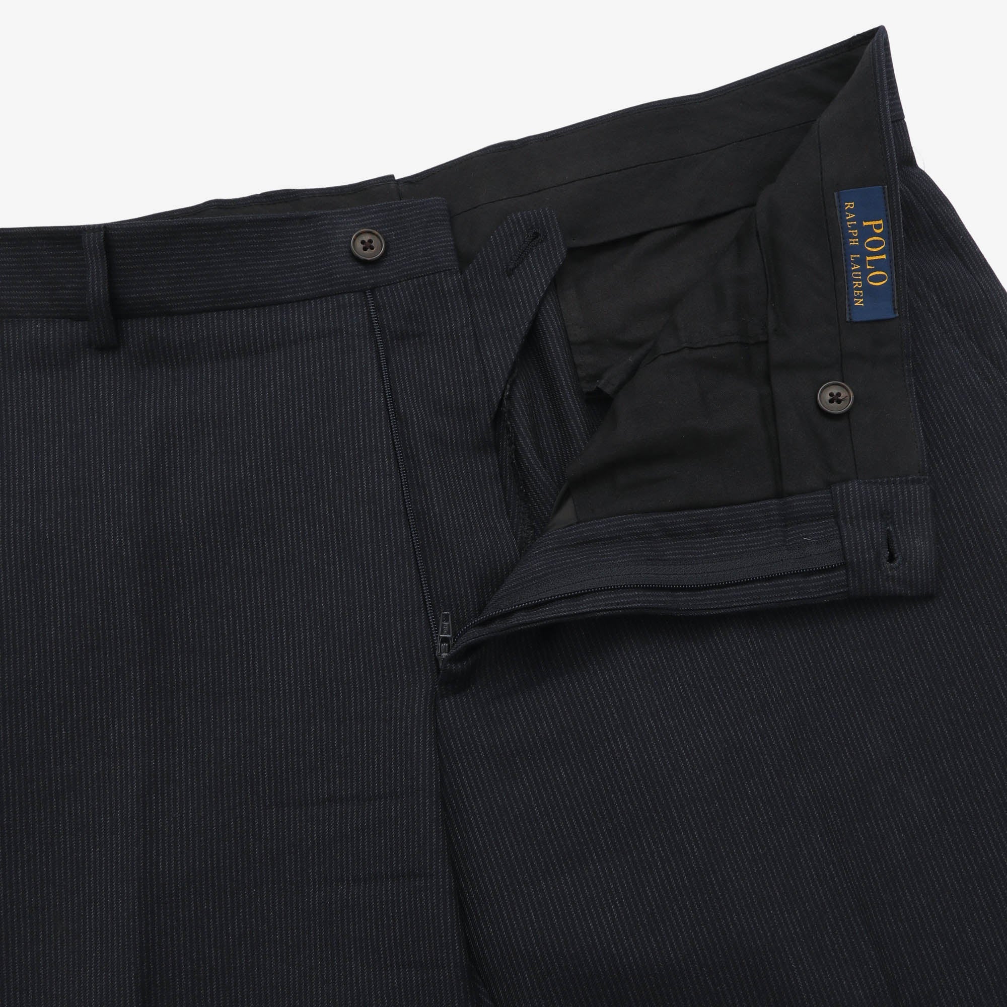Wool Pinstripe Pleated Trousers (36W X 31L)