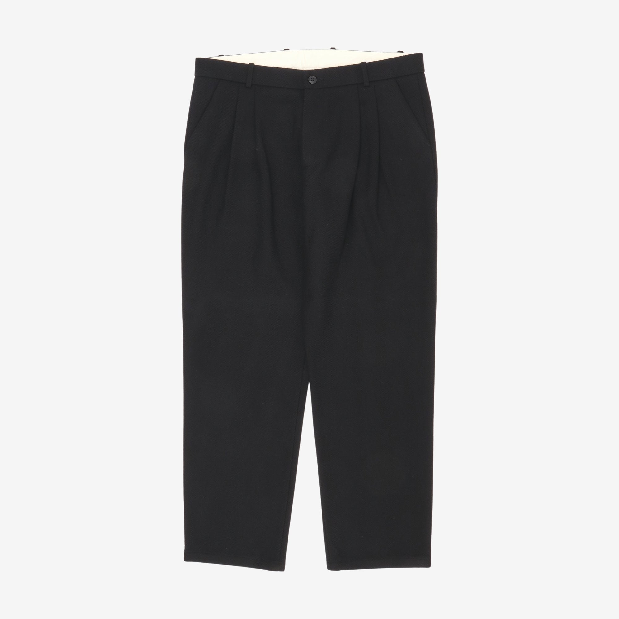Wool Cashmere Pleated Trousers (36W X 30L)