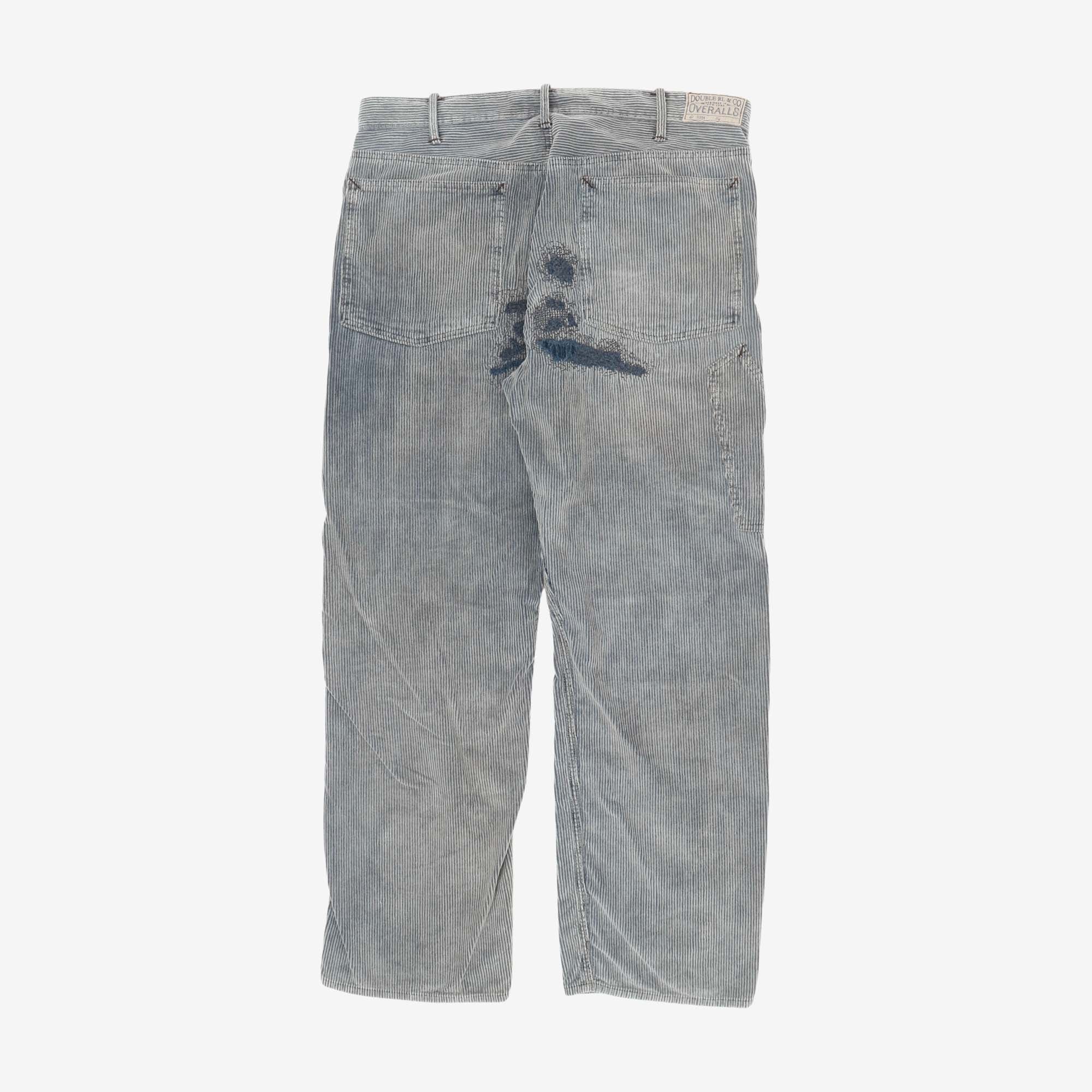 Straight Fit Distressed Corduroy Pants (36W X 30L)