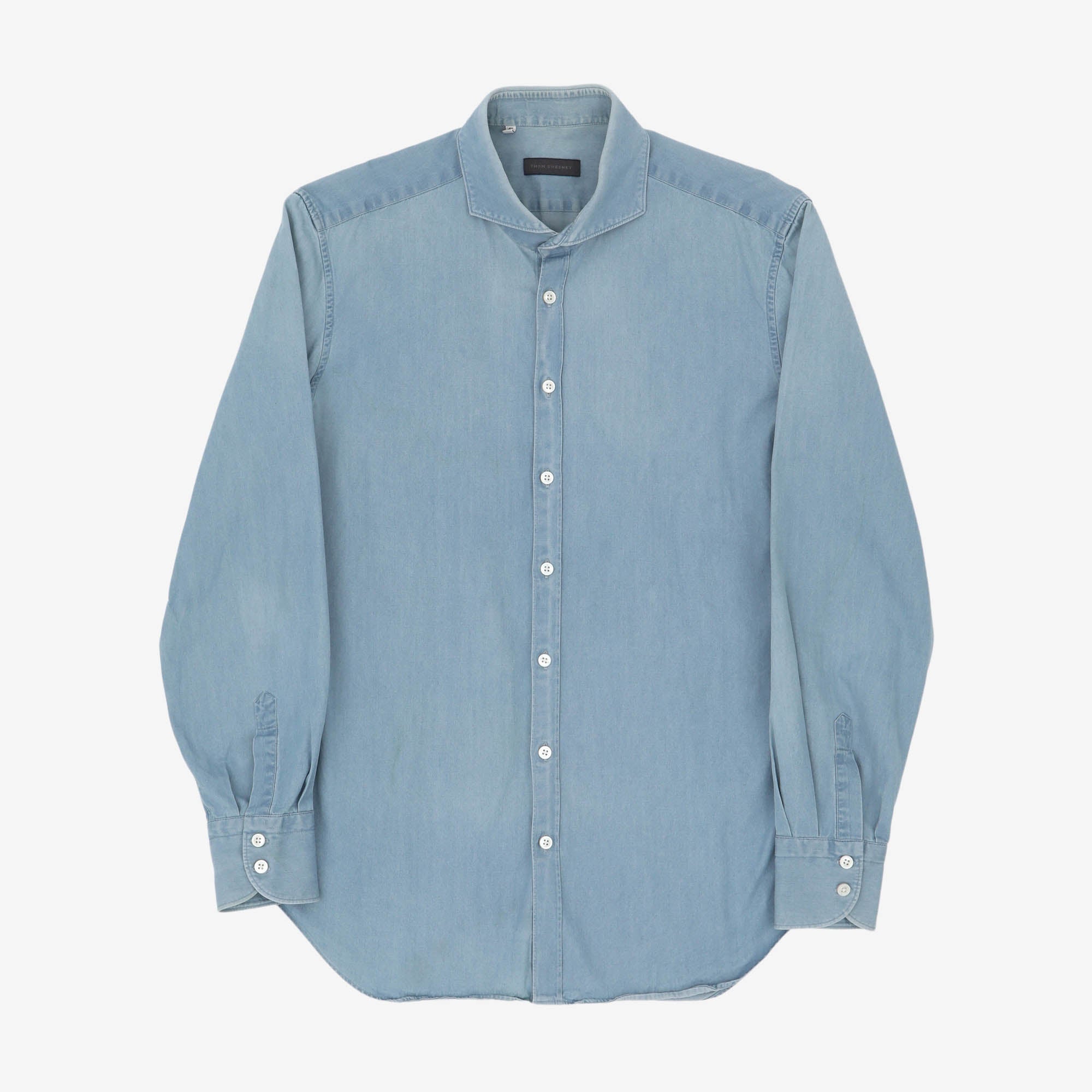 Cutaway Collar Denim Shirt