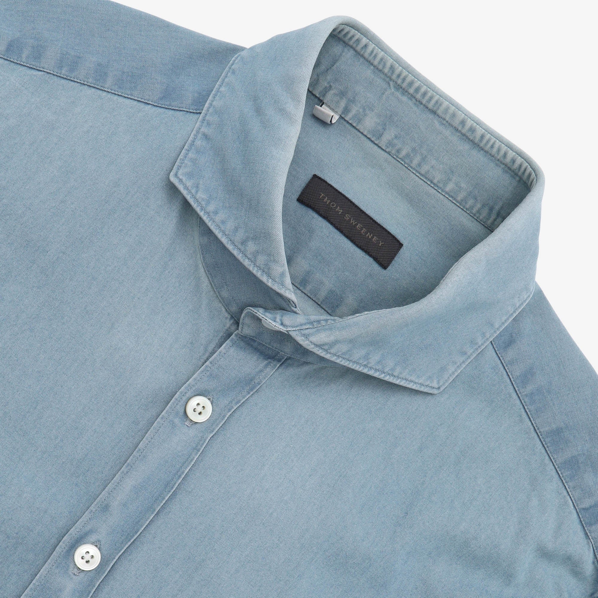 Cutaway Collar Denim Shirt