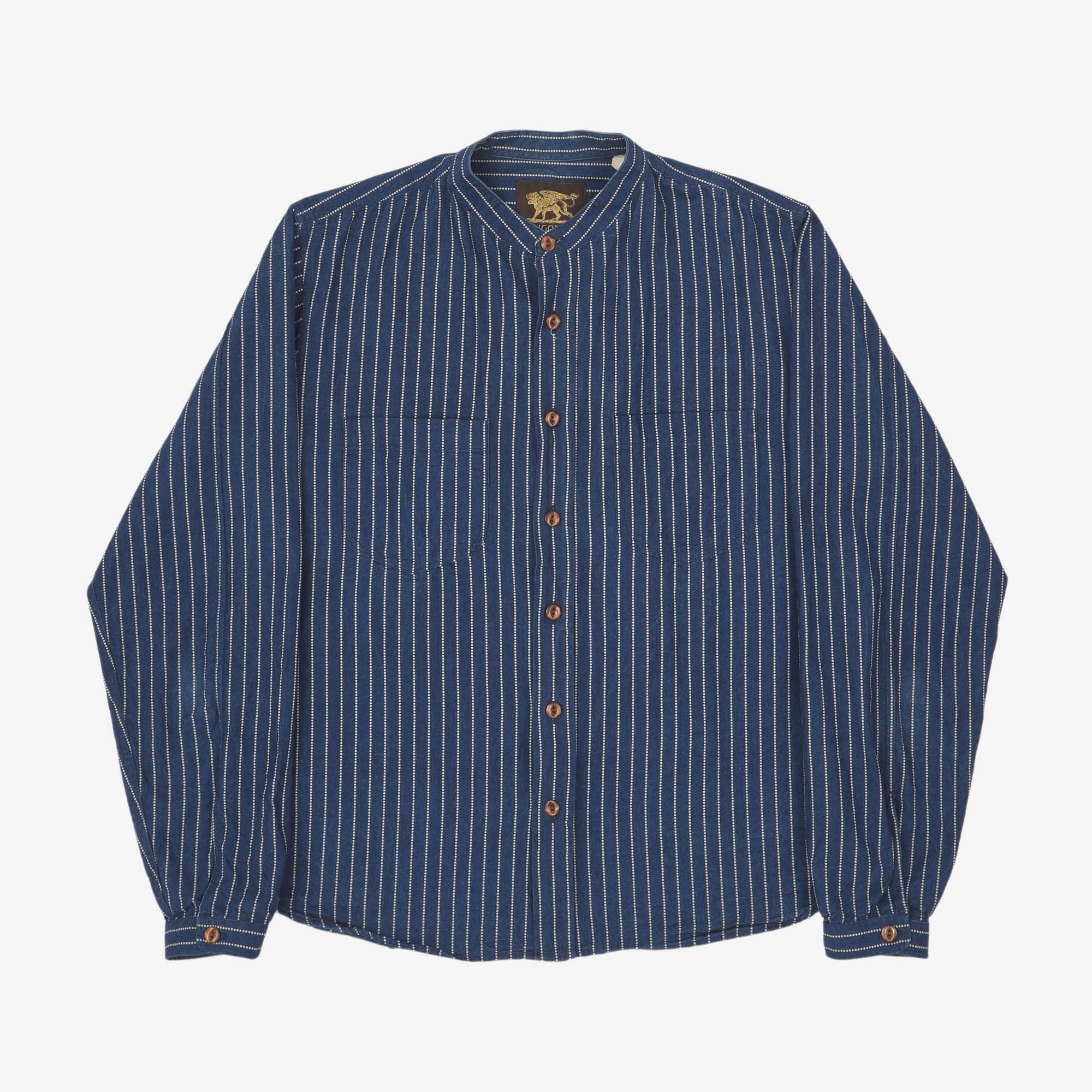 Selvedge Band Collar Wabash Shirt