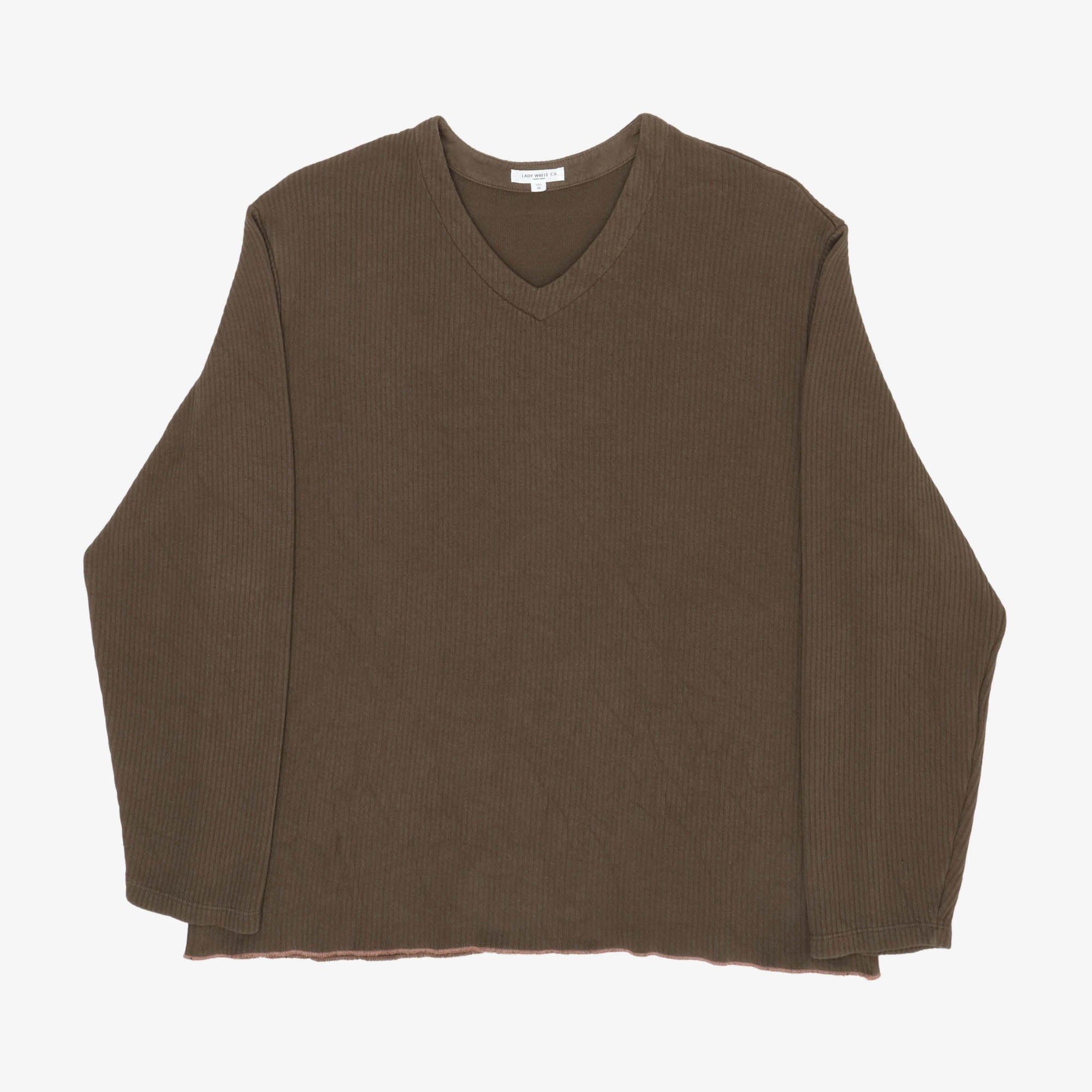 V Neck Ribbed Sweater