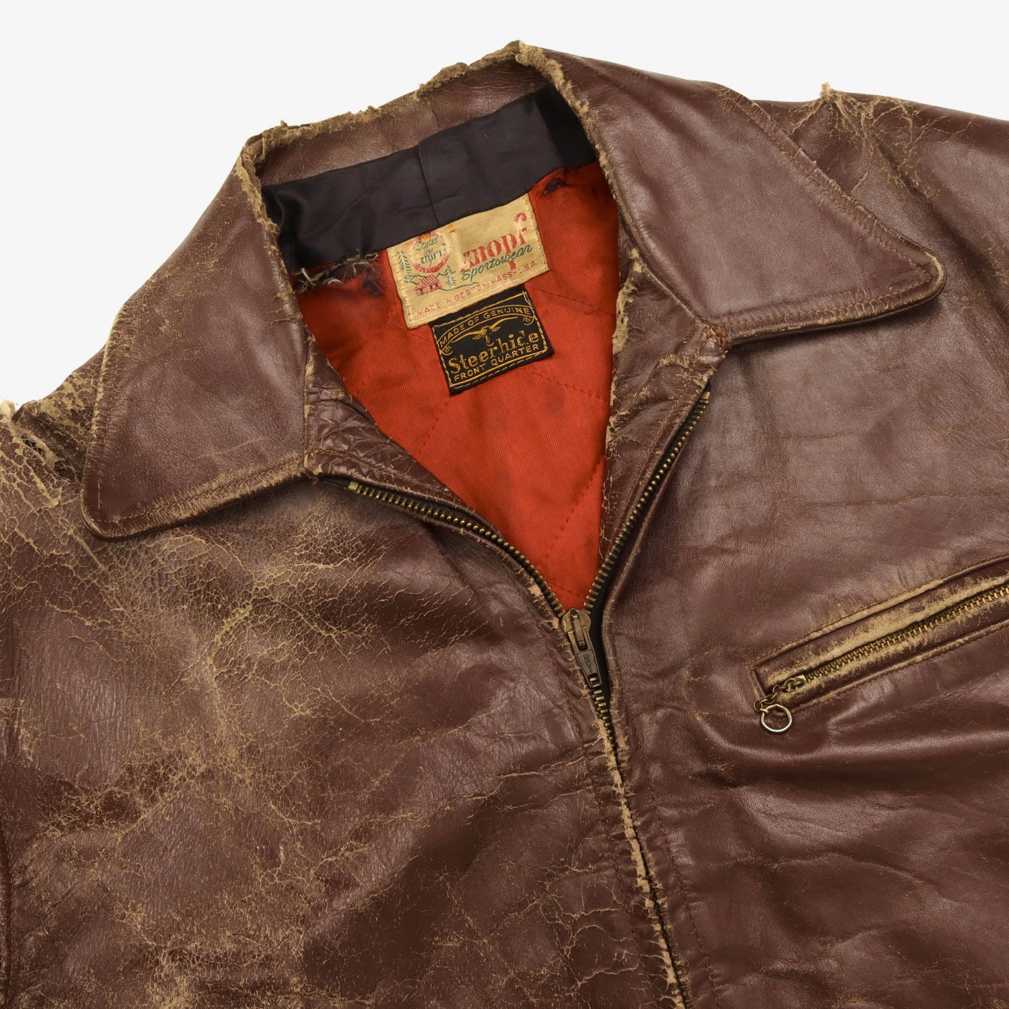 1940s Steerhide Leather Jacket (Knopf)