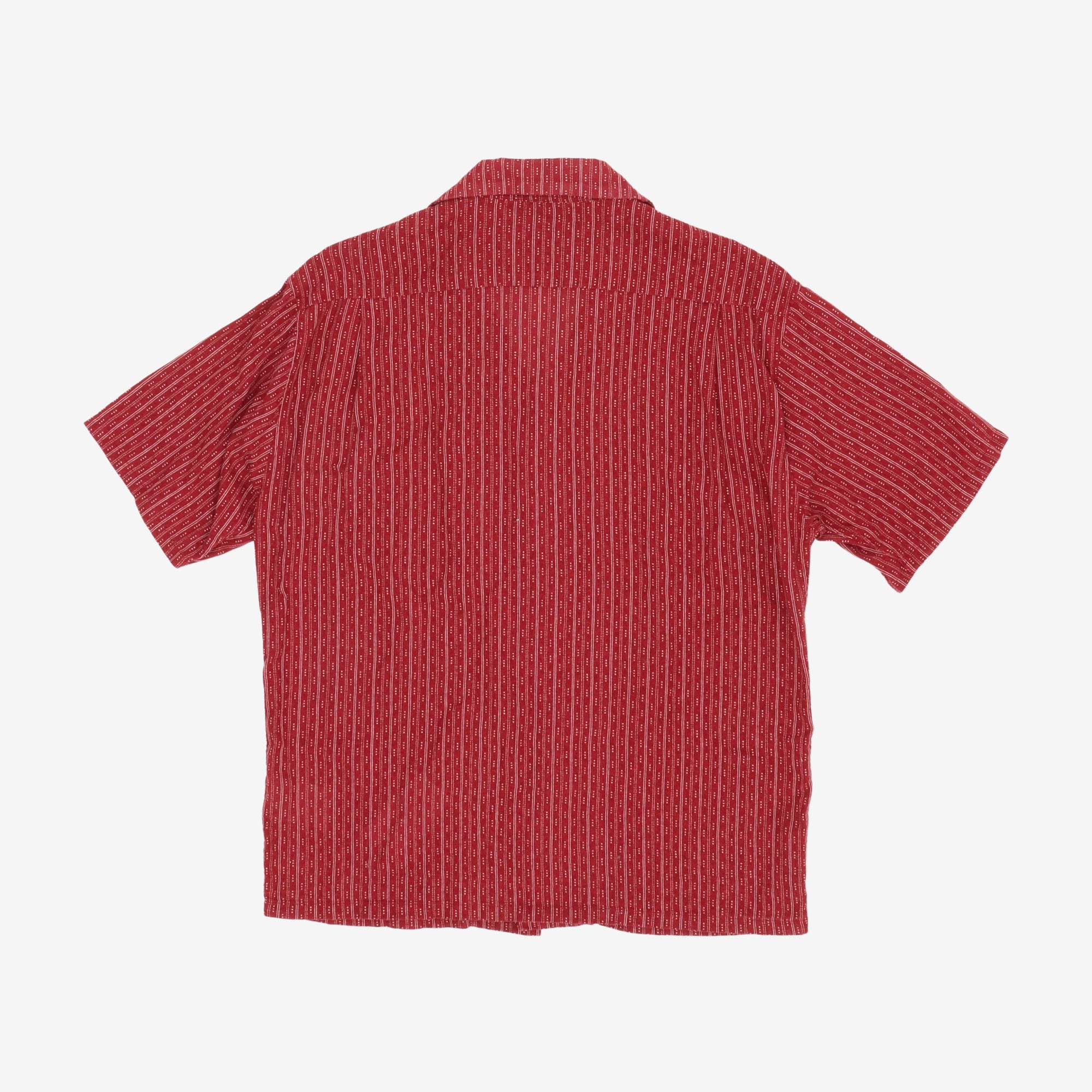 Linen Stripe Open Collar Shirt