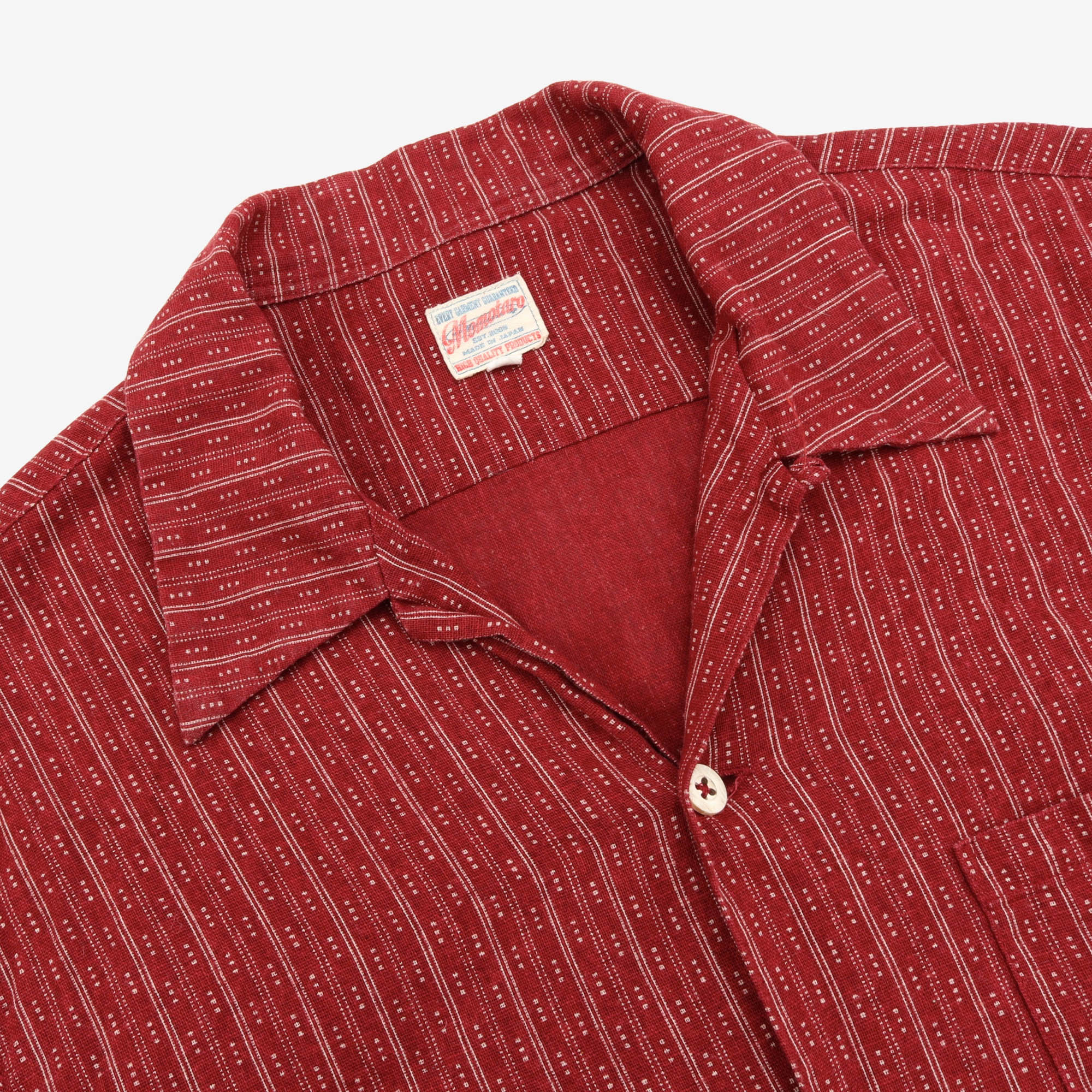 Linen Stripe Open Collar Shirt
