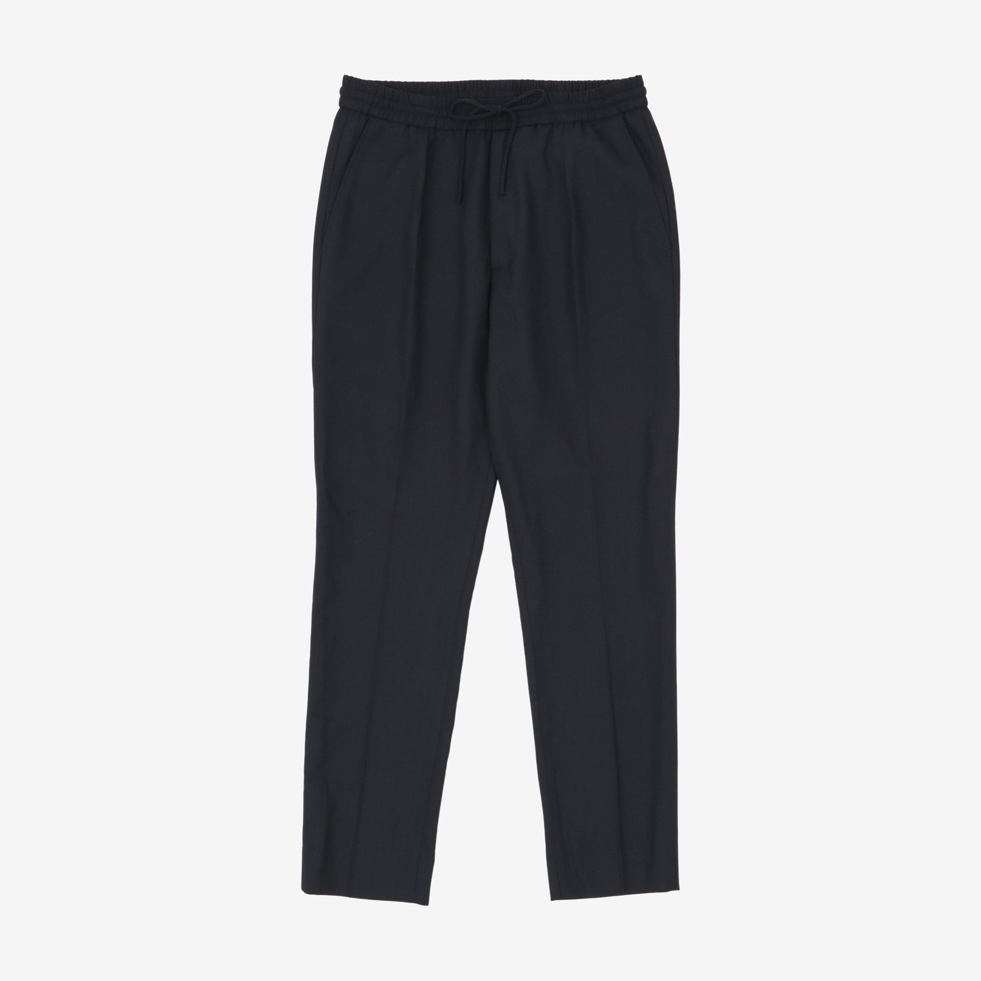 Elasticated Wool Pleated Pants