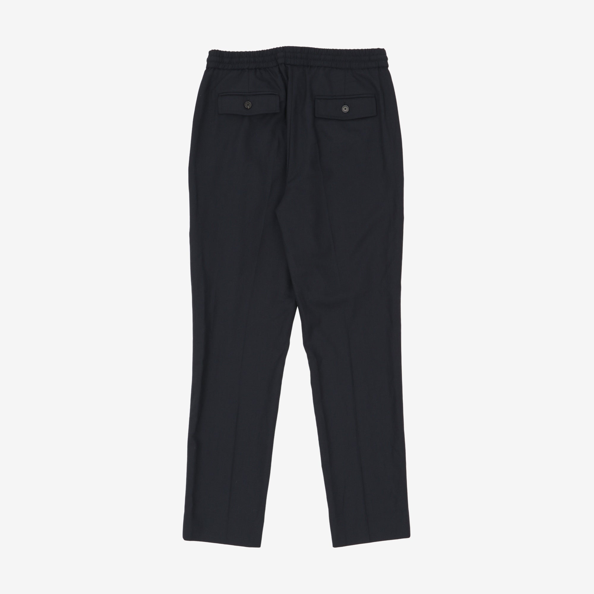 Elasticated Wool Pleated Pants