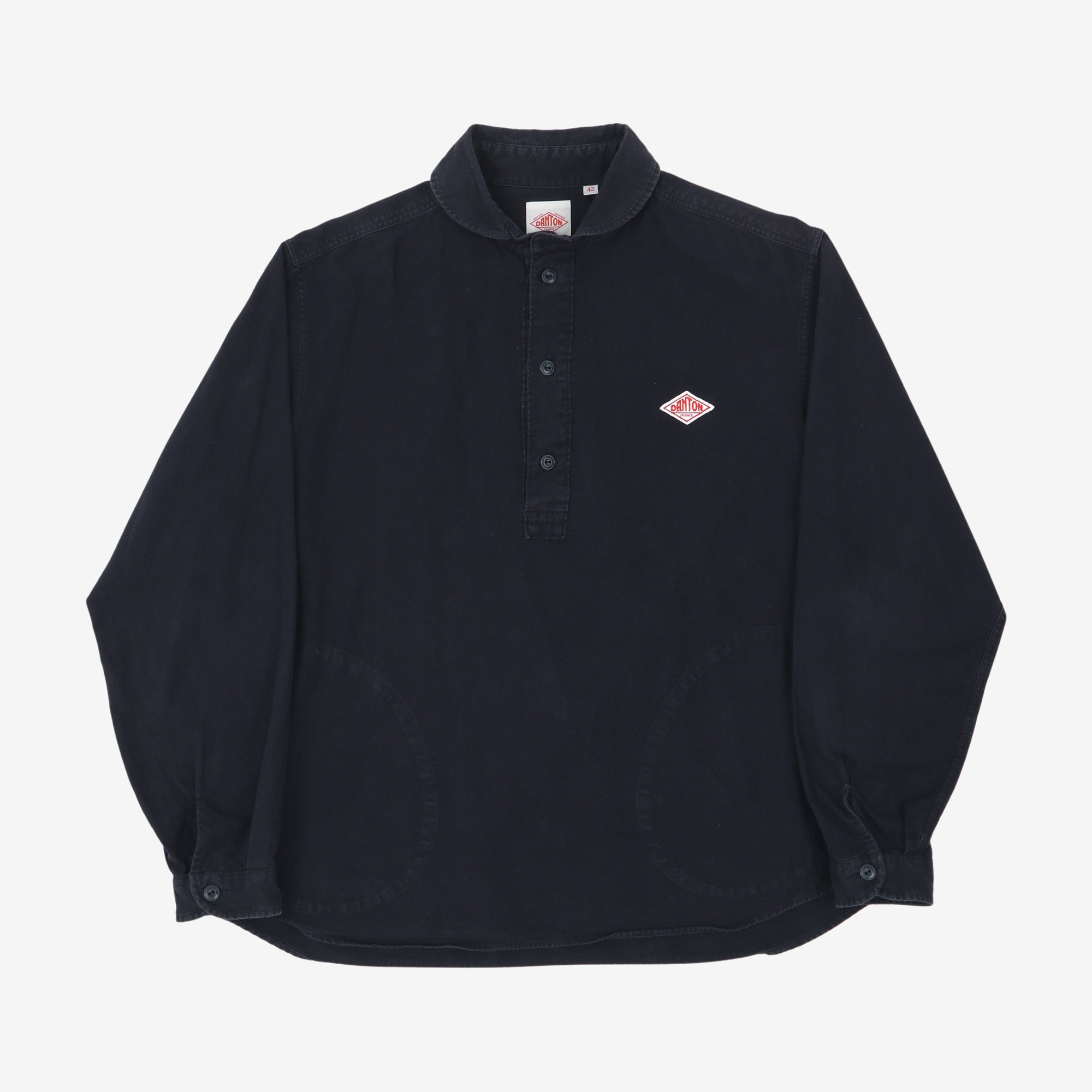 Shawl Collar Half Button Shirt