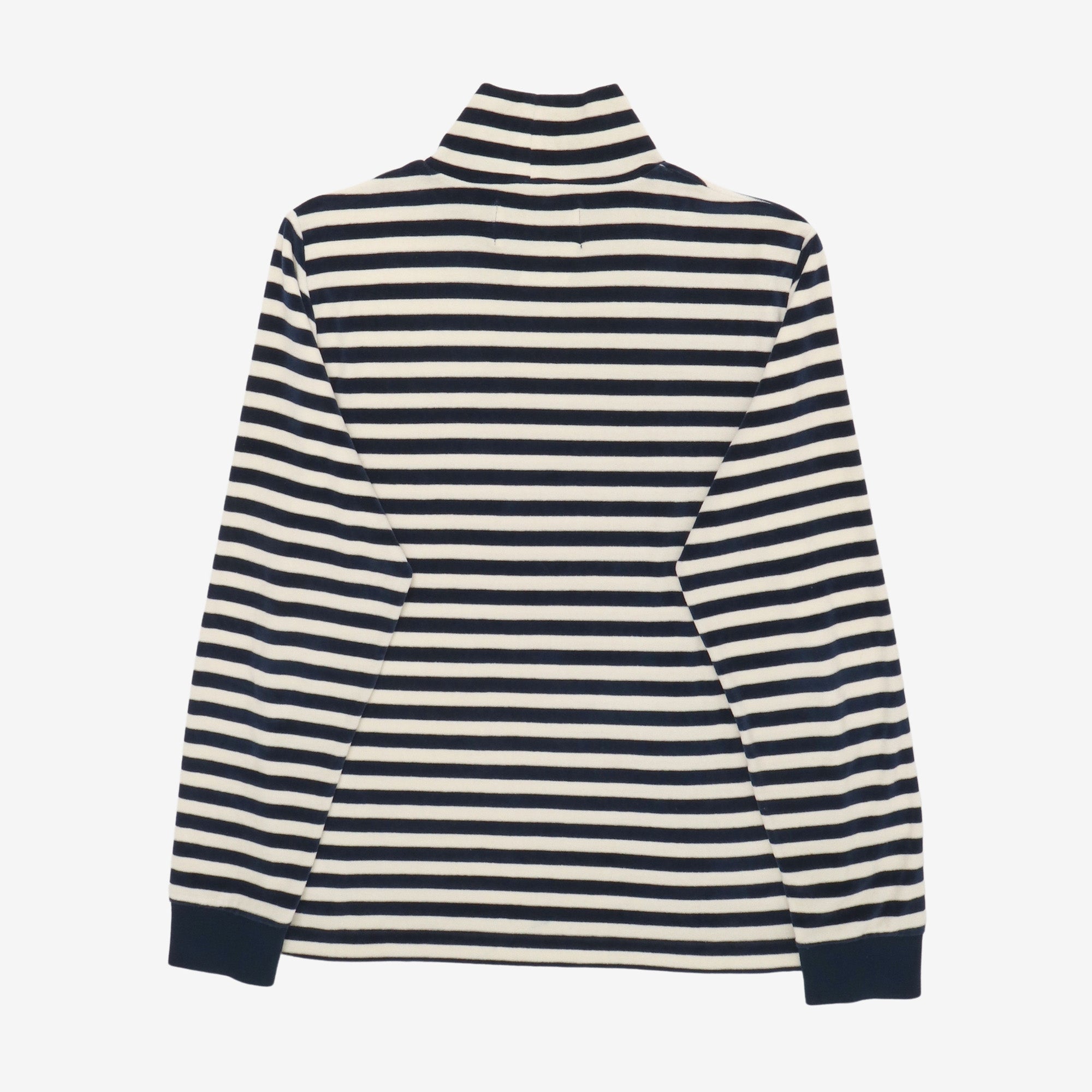 Velour Stripe Turtleneck Top