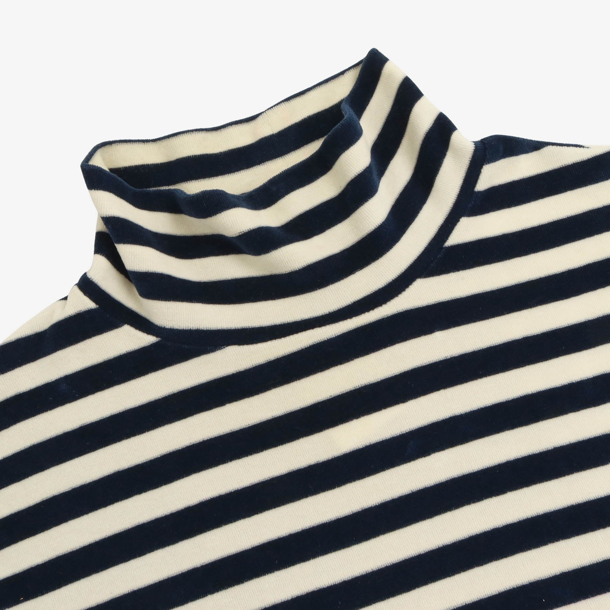 Velour Stripe Turtleneck Top