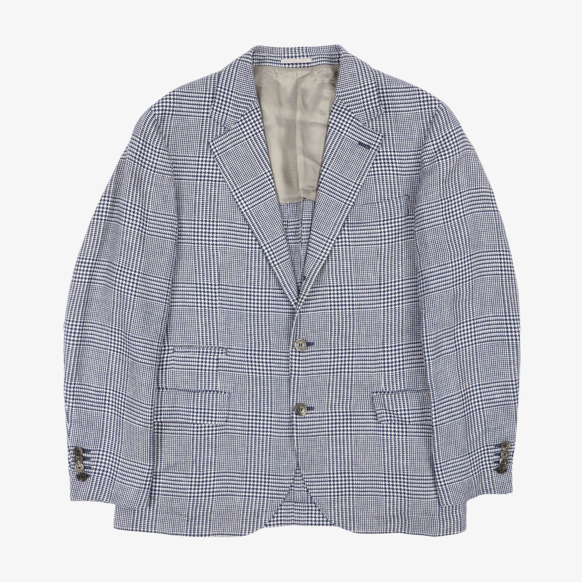 Check Linen Blend Blazer