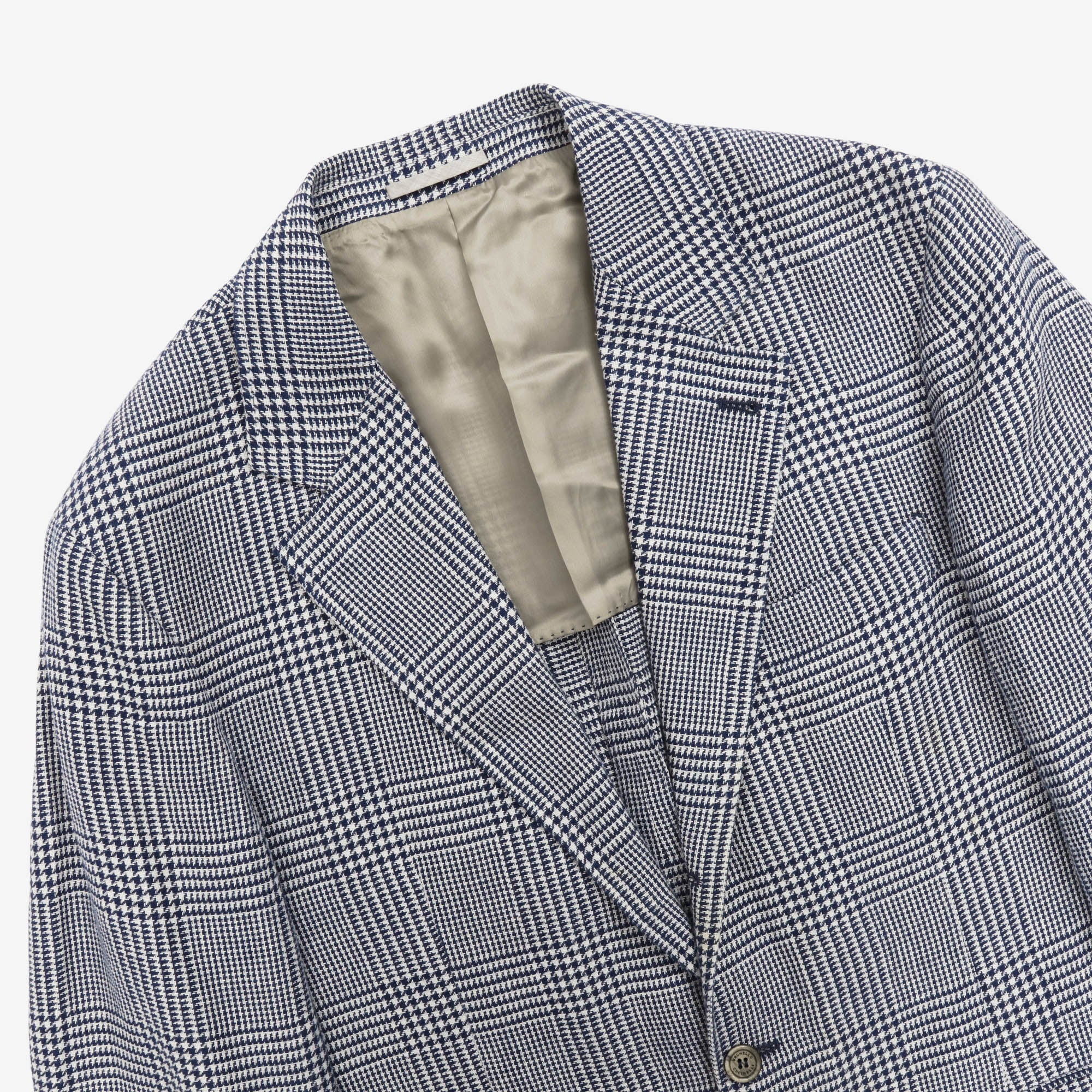 Check Linen Blend Blazer