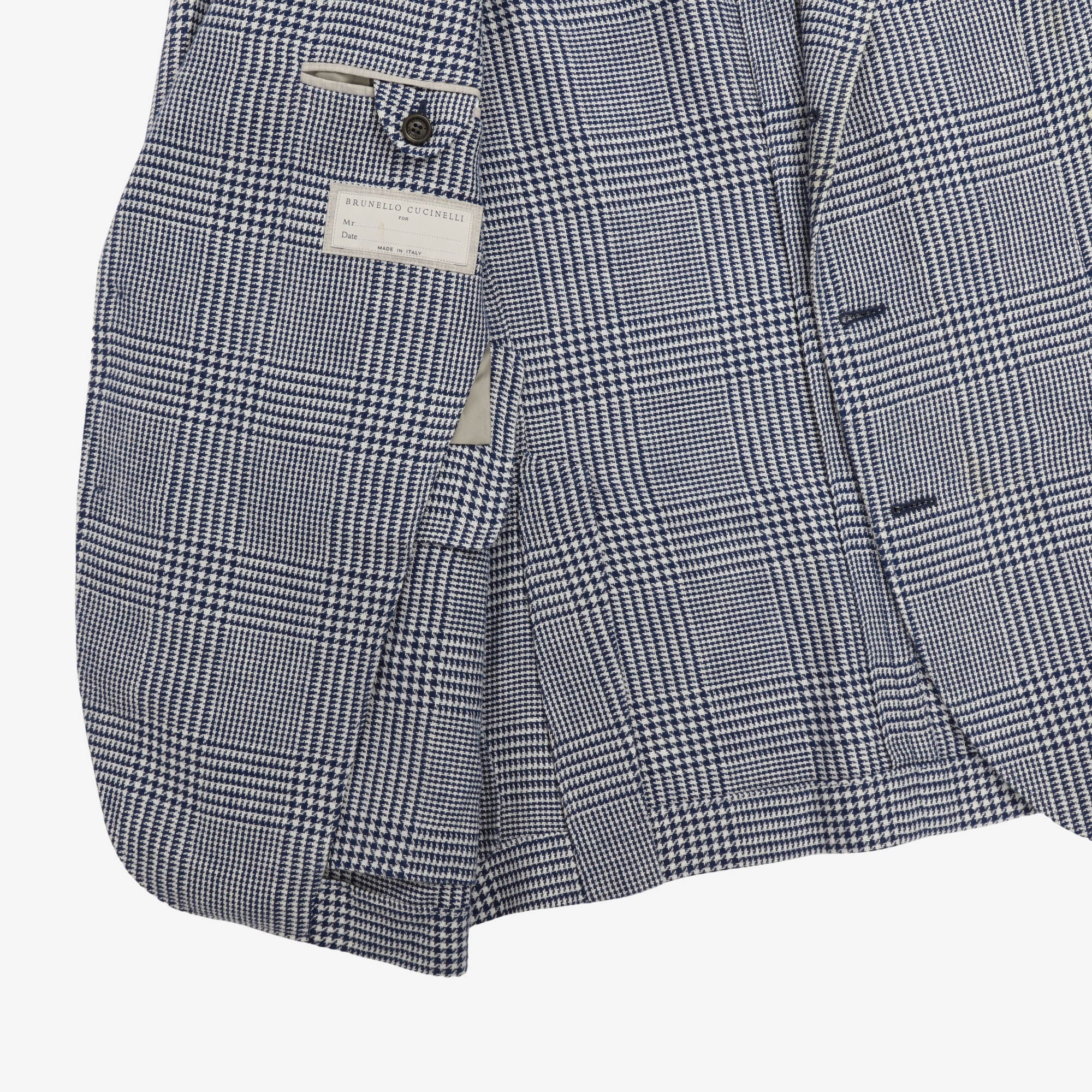 Check Linen Blend Blazer