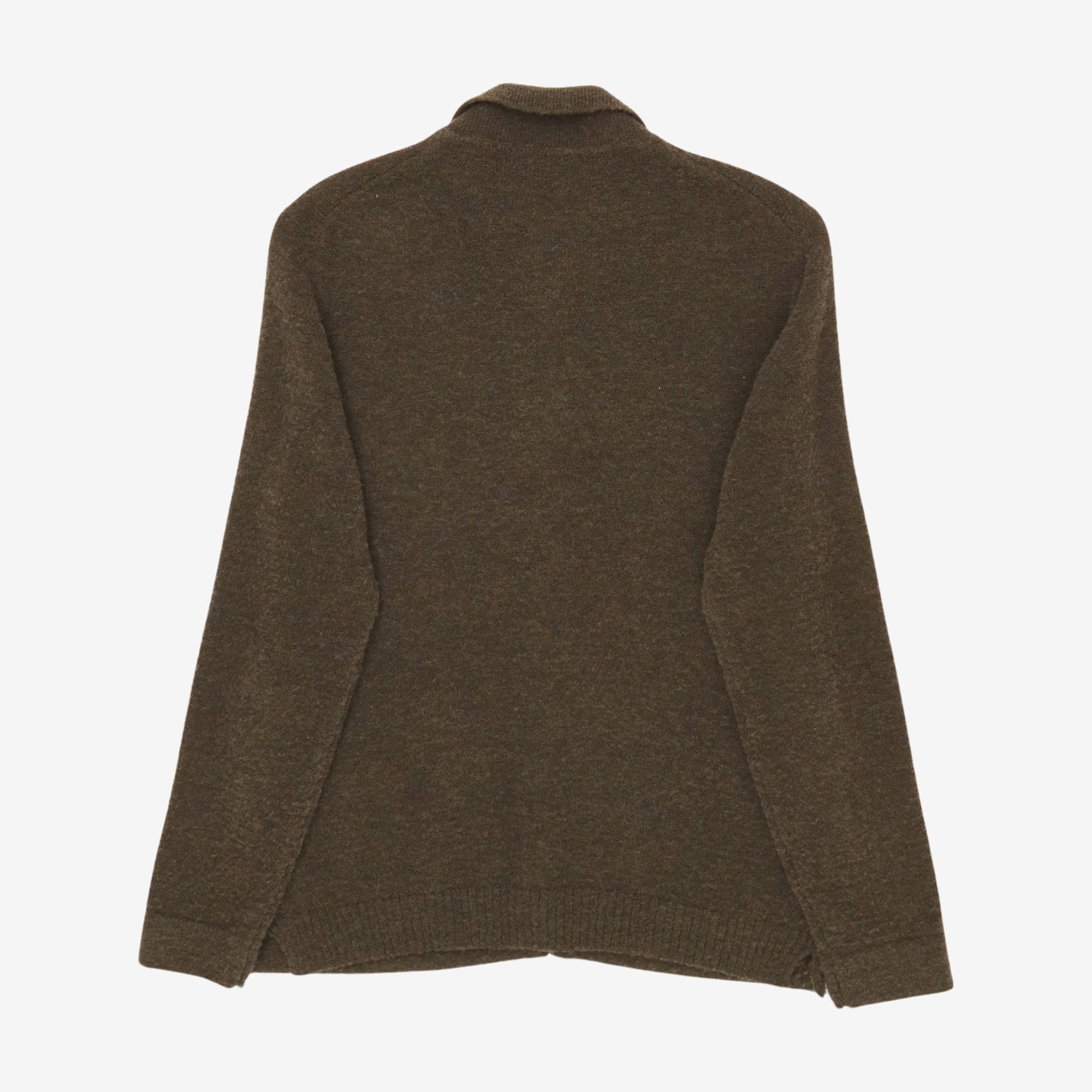 Brushed Virgin Wool Blend Cardigan