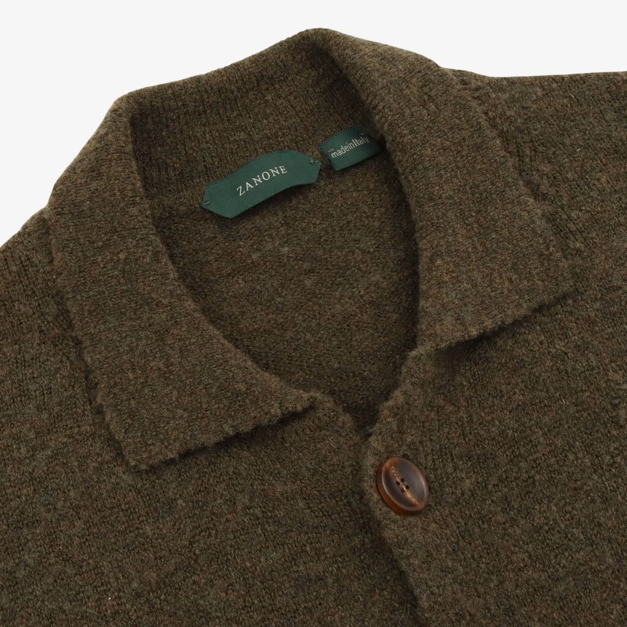 Brushed Virgin Wool Blend Cardigan