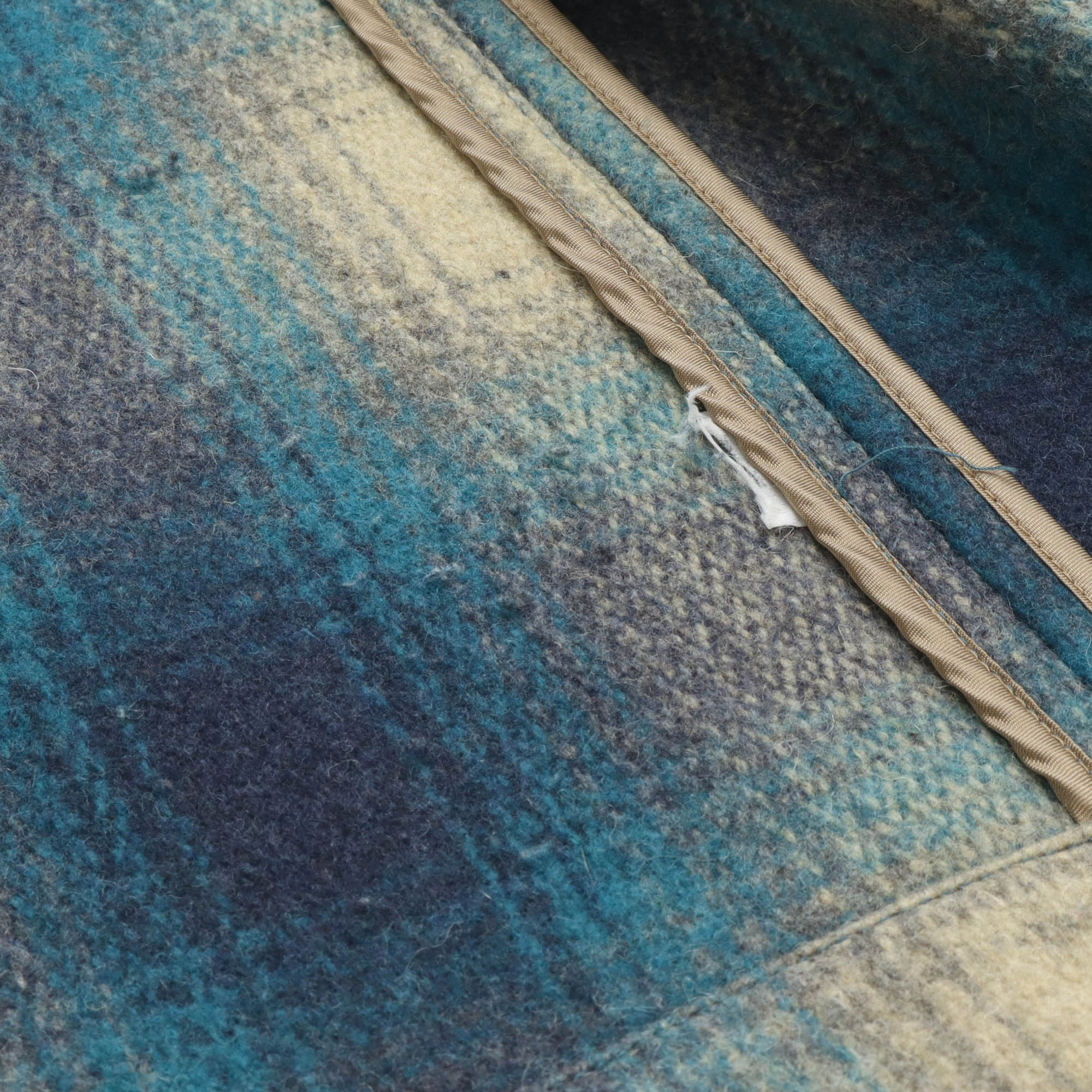 Wool Plaid Check Peacoat