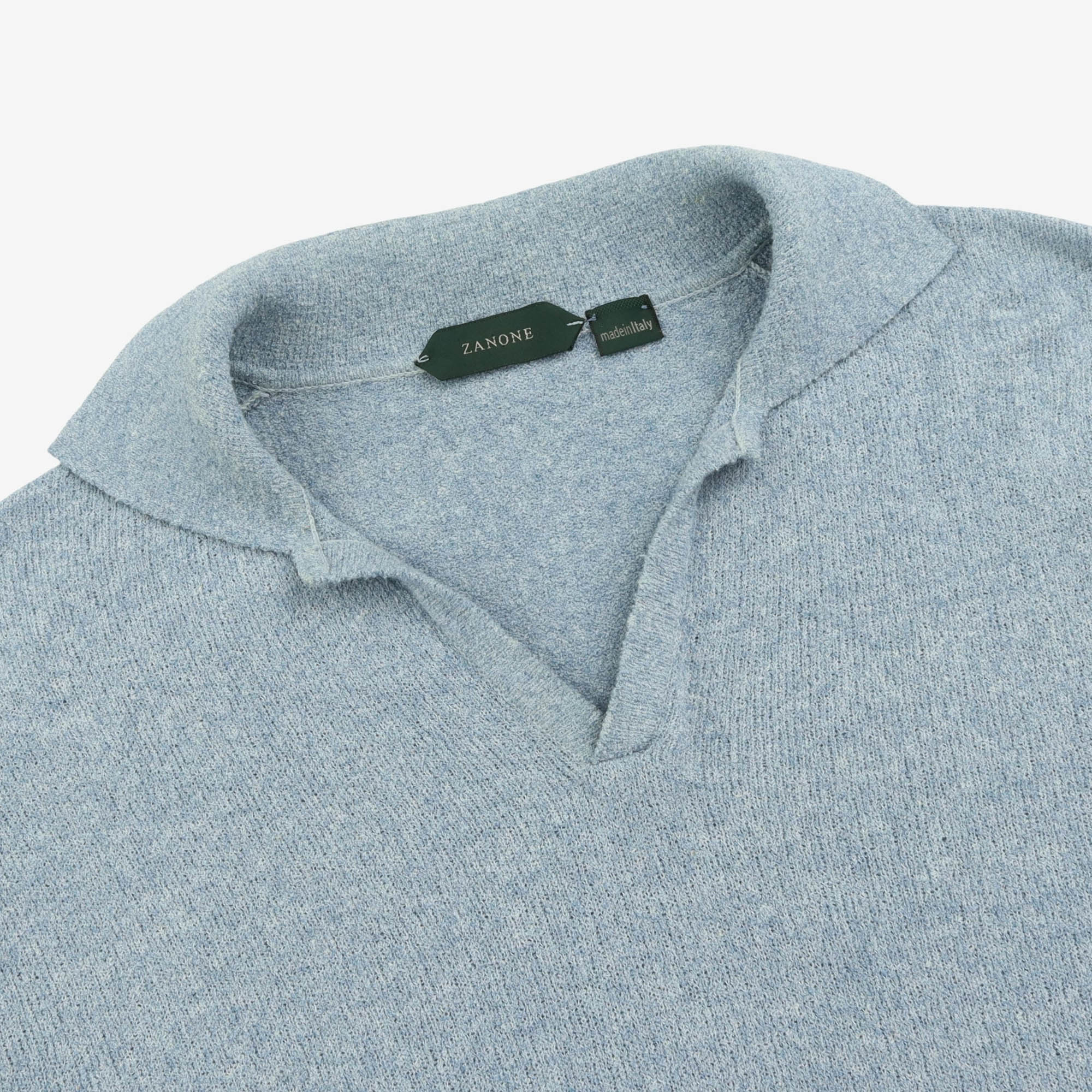 V Neck Boucle Polo Sweater