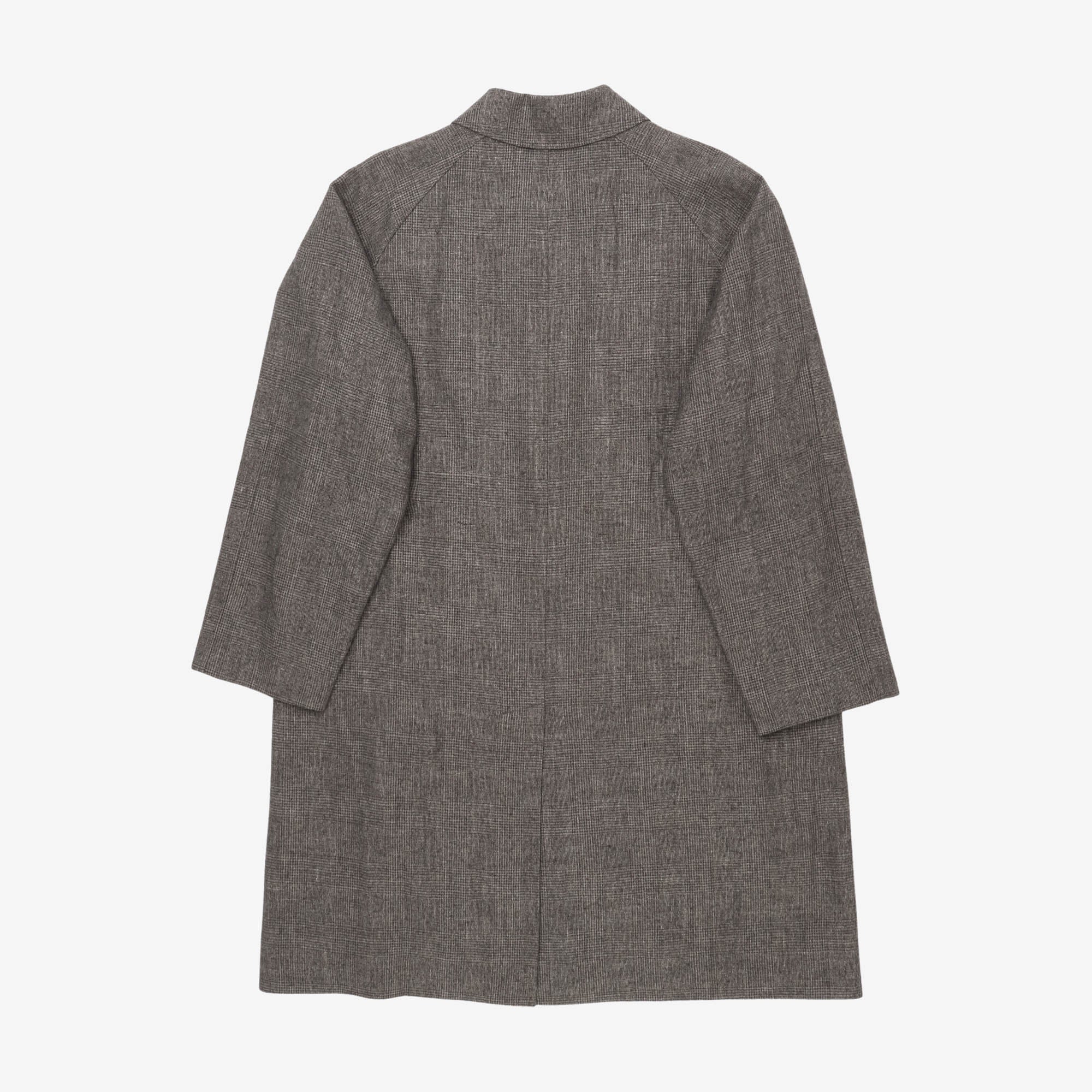 Balmacaan Linen Wool Twill Coat