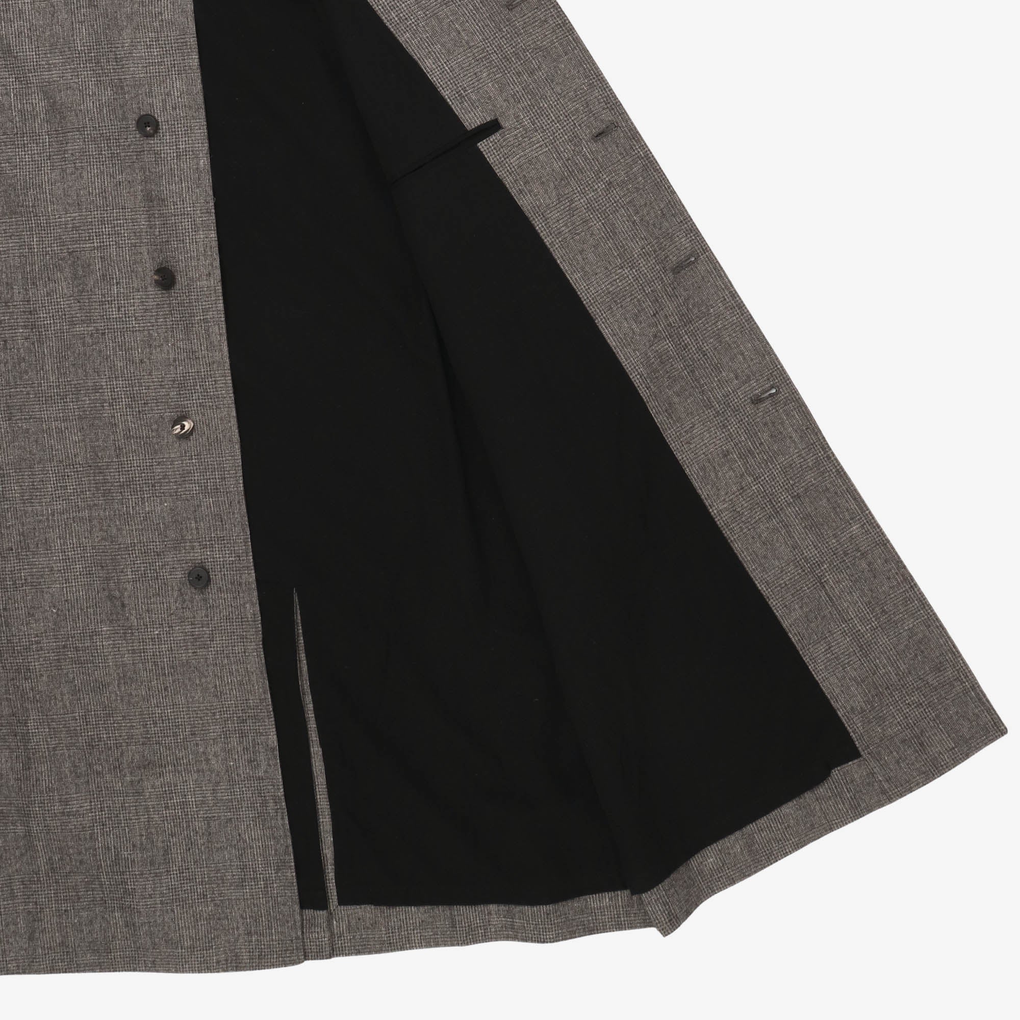 Balmacaan Linen Wool Twill Coat