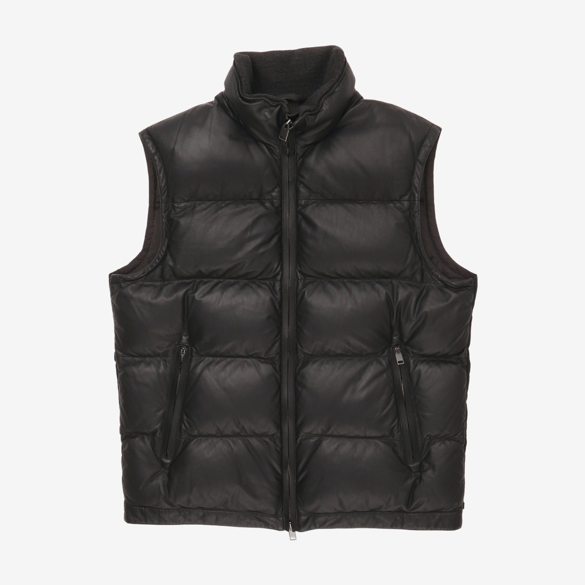 Leather Hybrid Bomber Gilet