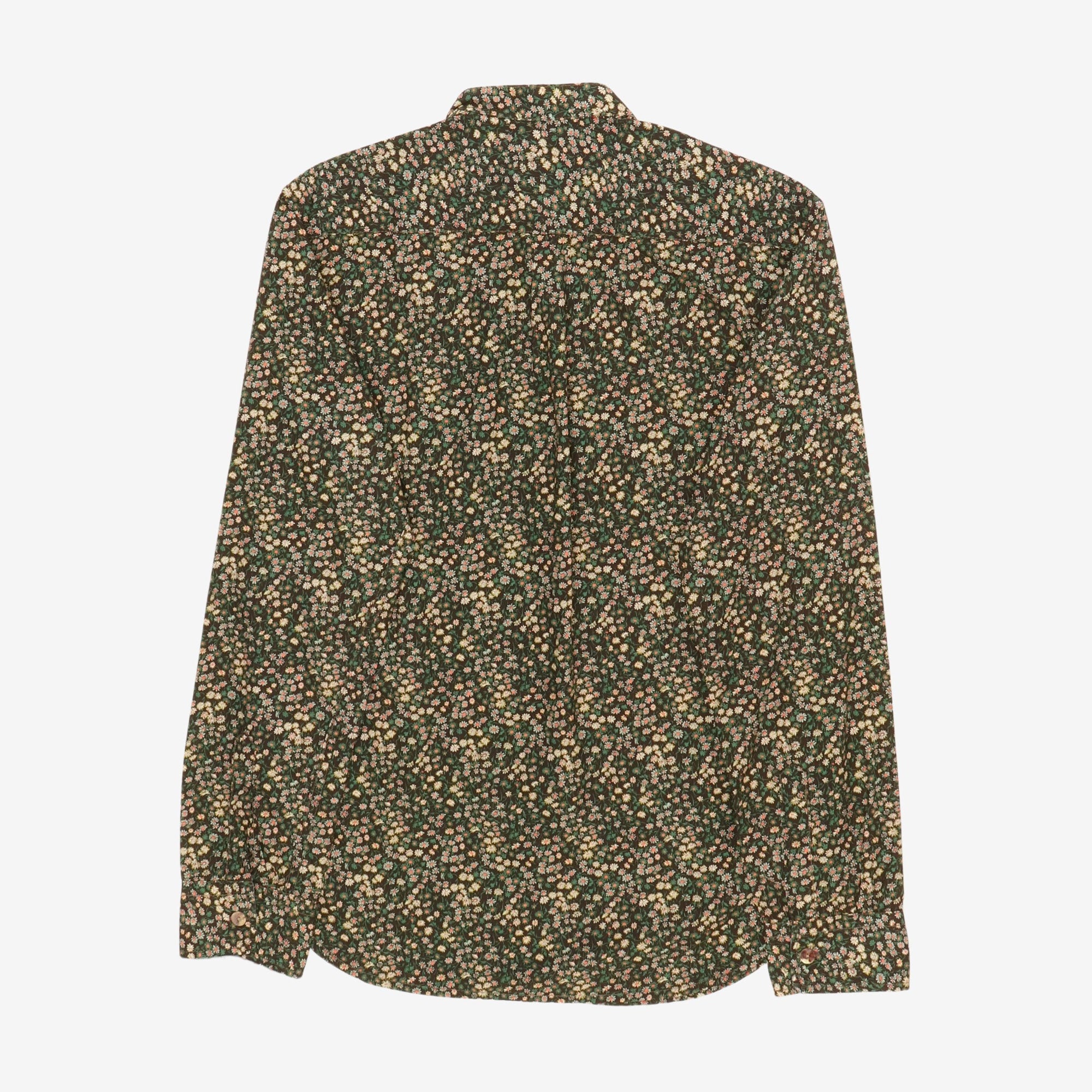 Floral Band Collar Shirt
