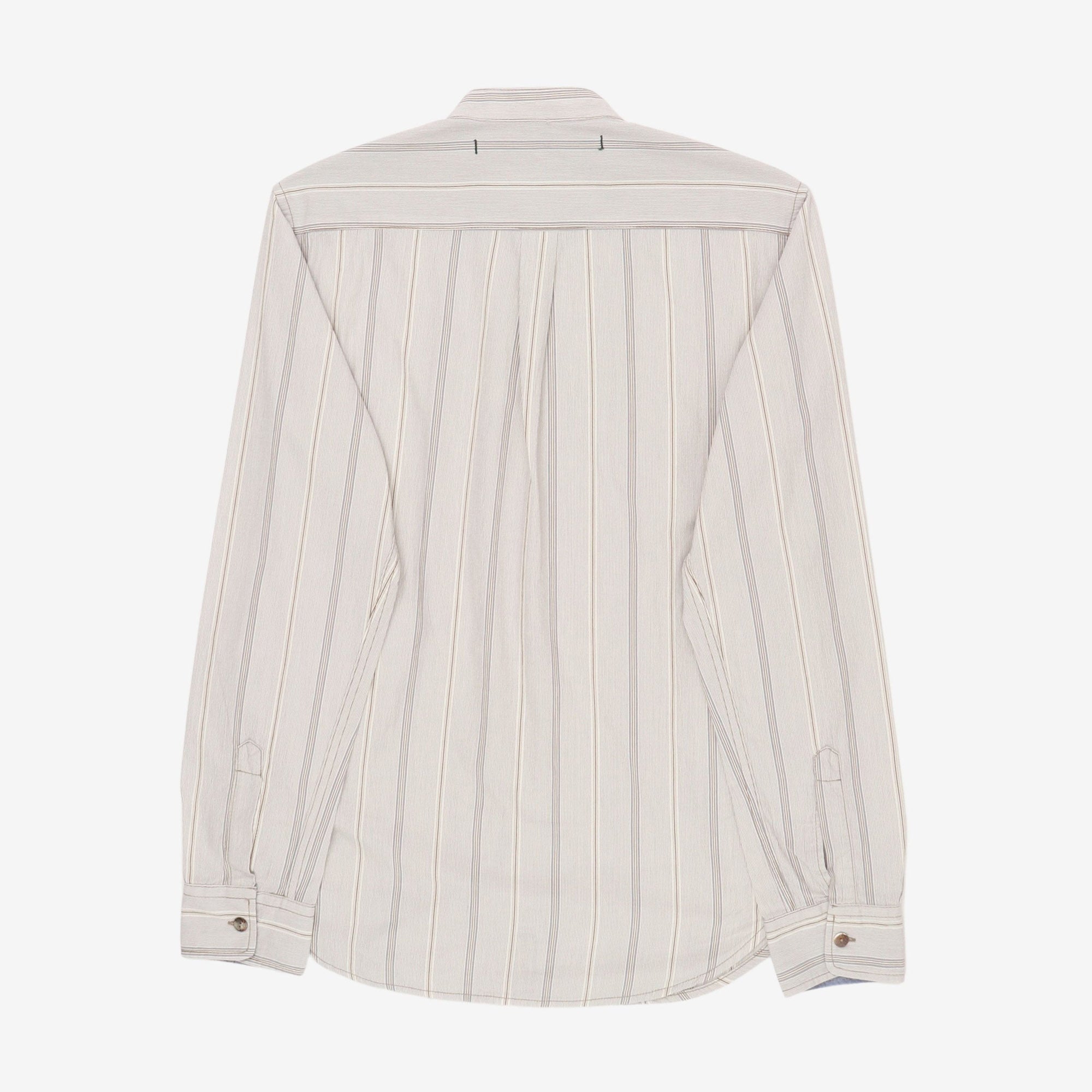 Stripe Band Collar Shirt