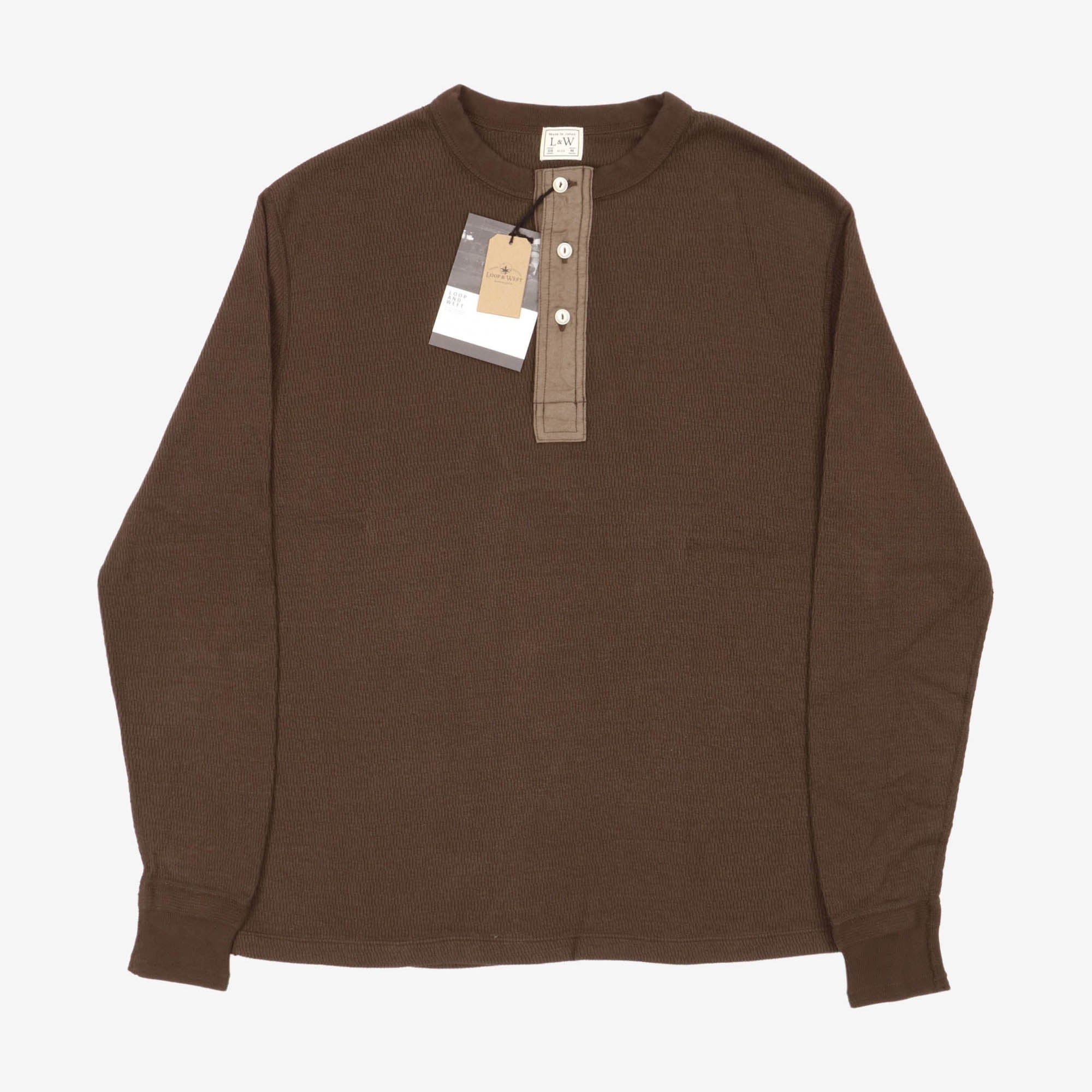 LRH1041 Supima LS Honeycomb Knit Henley