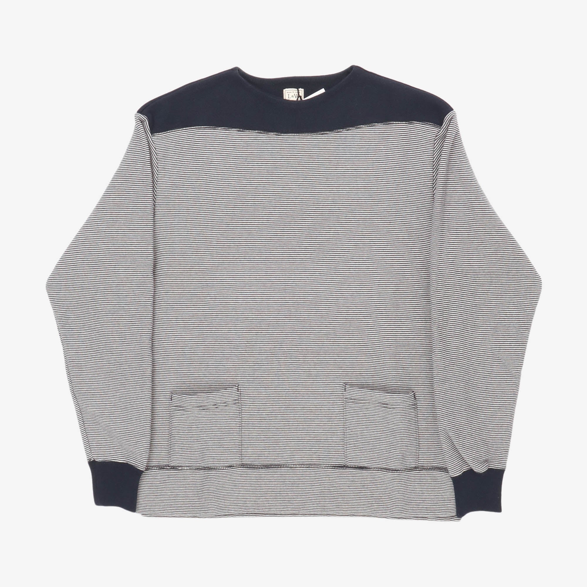 Pinborder Knit Boatneck Sweatshirt