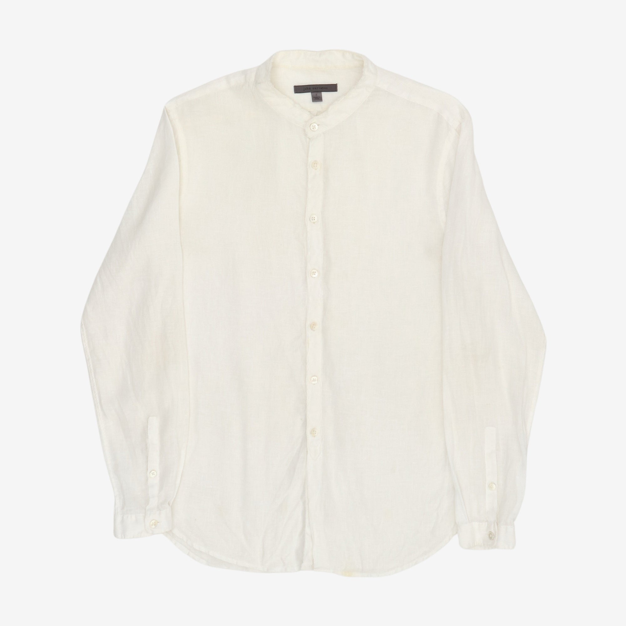 Frayed Band Collar Shirt